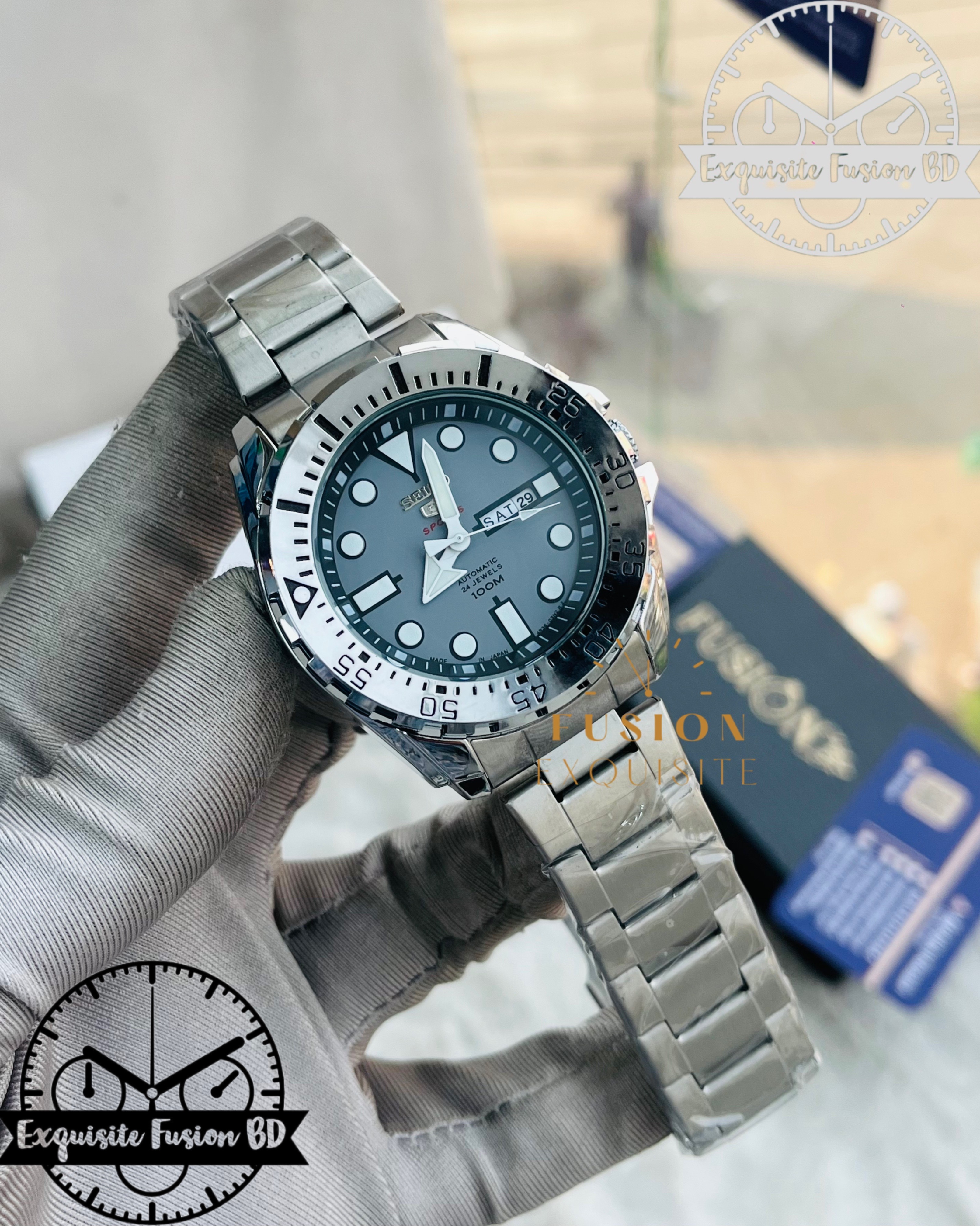 Seiko Awsh Dial Quartz Day-Date Watch (AA grade)