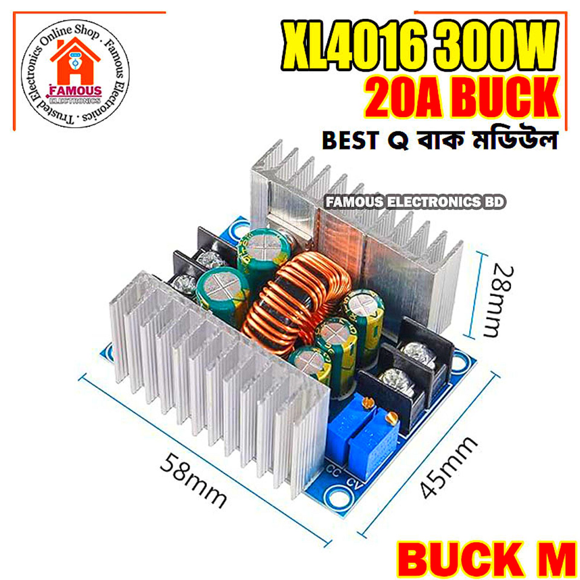 XL4016 20A Step-Down Buck Converter CC CV Power Supply Module | DC 6V-40V to 1.2V-35V Voltage Regulator_img_1