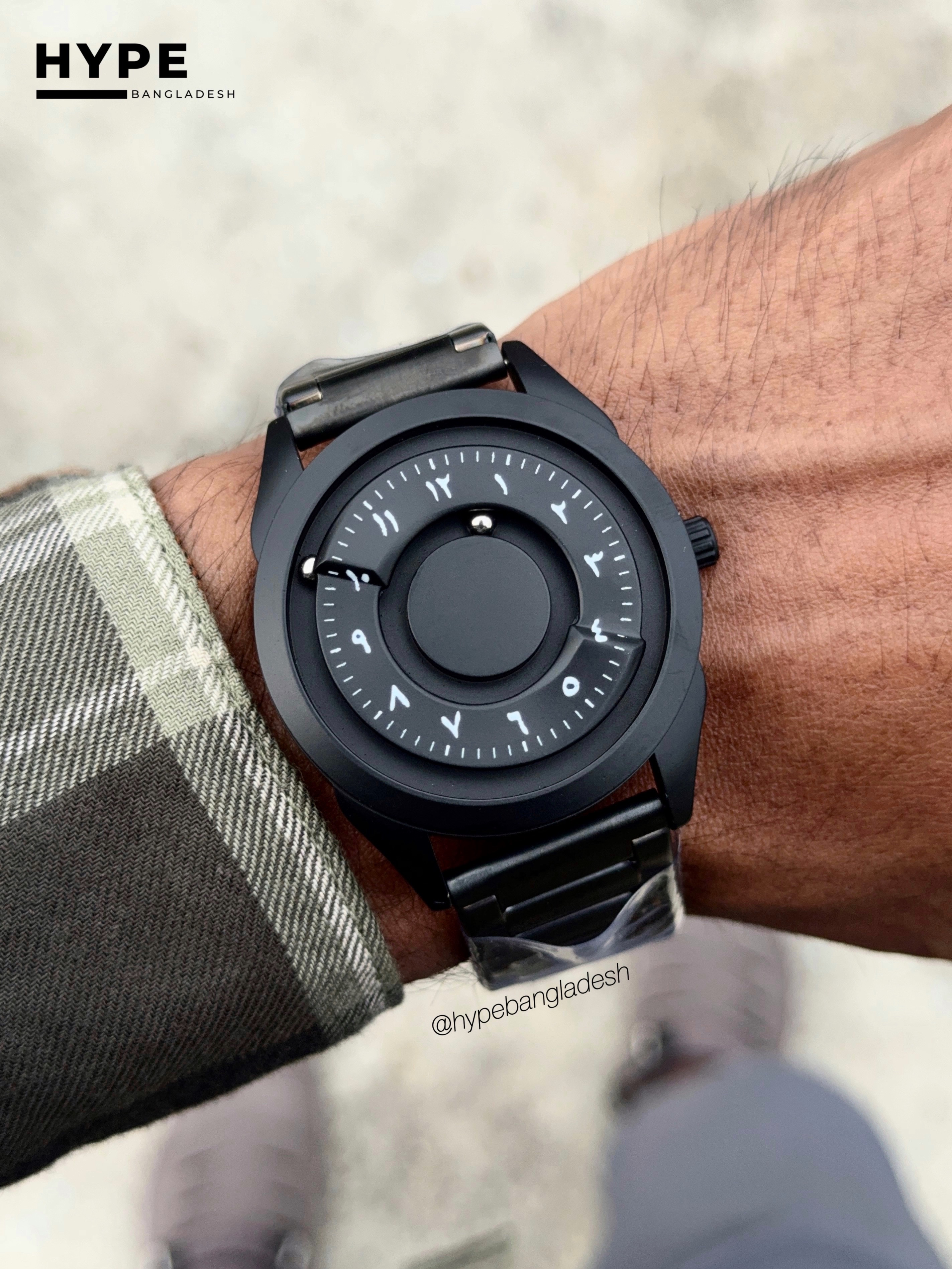 Magnetic Bead Arabic Dial Watch (Black)_img_3