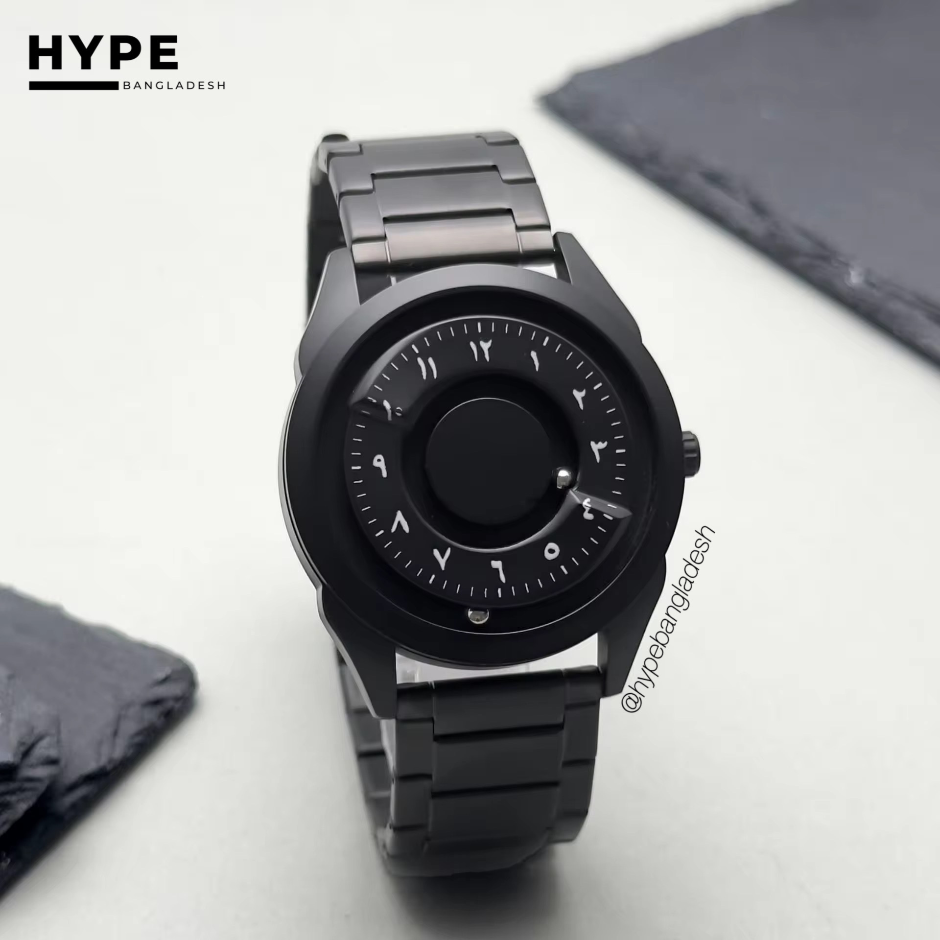 Magnetic Bead Arabic Dial Watch (Black)_img_5