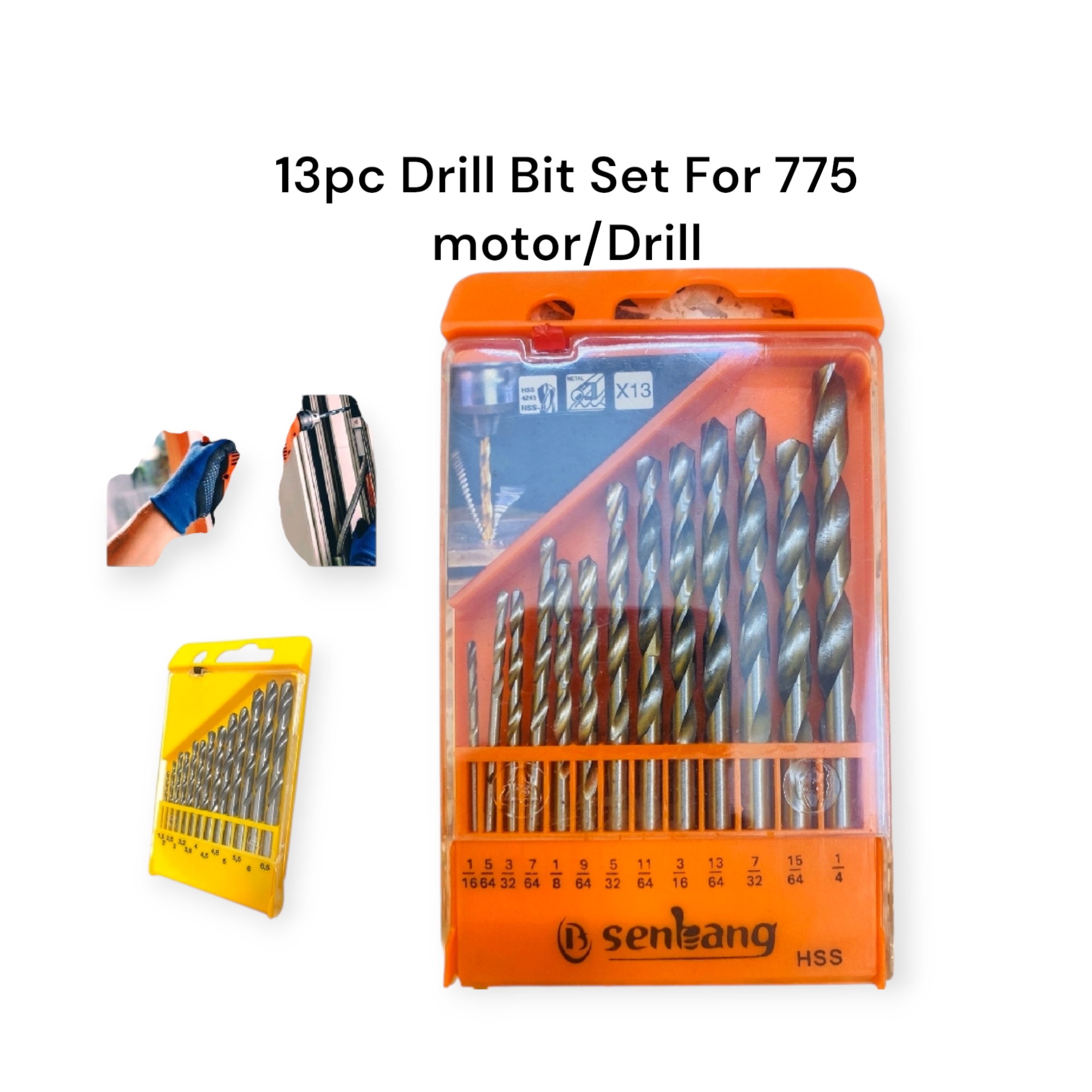 13pc HSS Drill Bit Set for 775 Motor and DIY Drilling