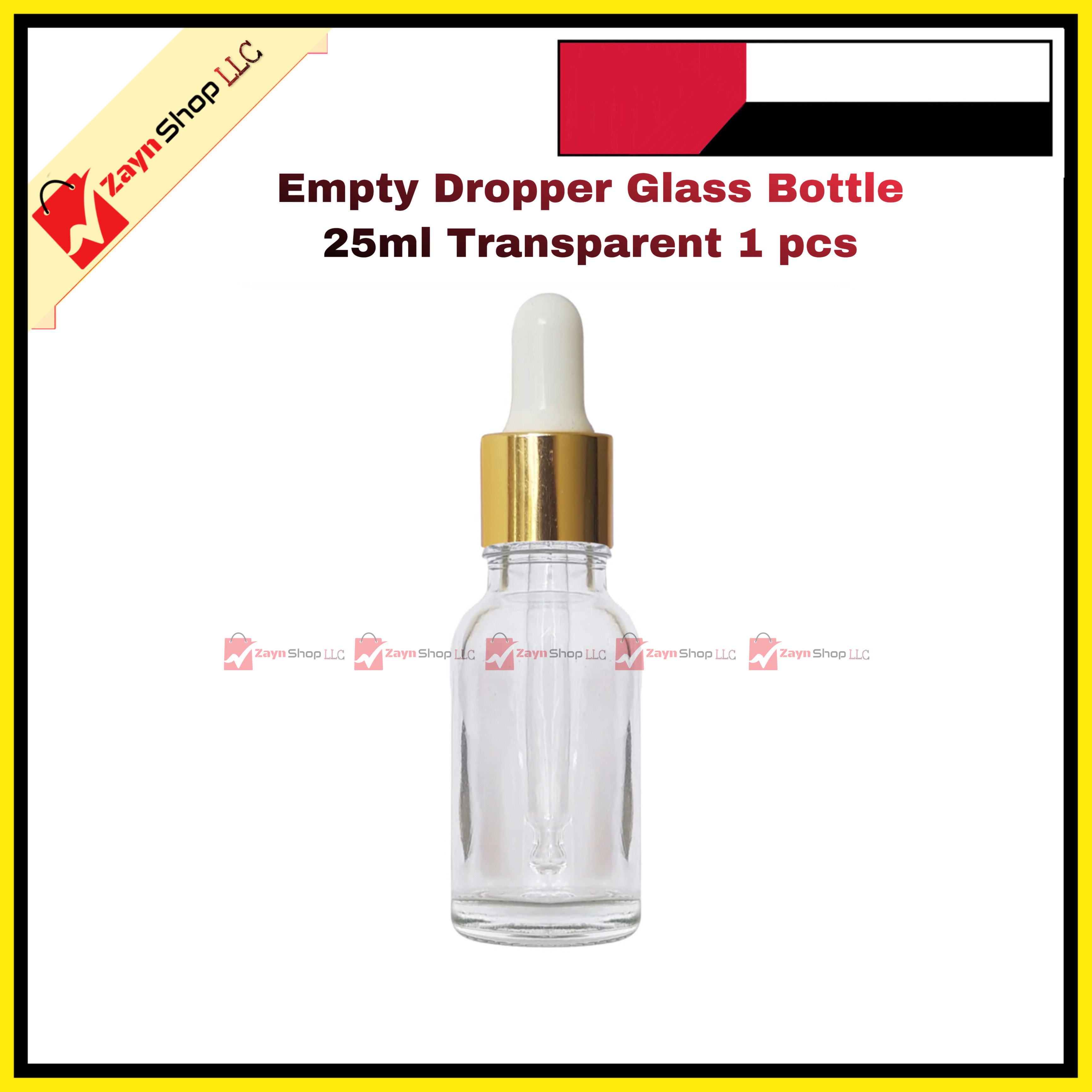 Empty Dropper Glass Bottle 25ml Transparent 1 pcs_img_2