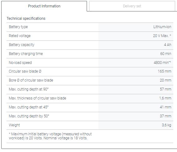 CROWN,CT25002-165HX,Professional Cordless Circular Saw ( With Battery & Charger ), 20V, 4.0Ah, 165mm, 90/45/50°, 57/41/37mm; CT25002-165HX_img_2