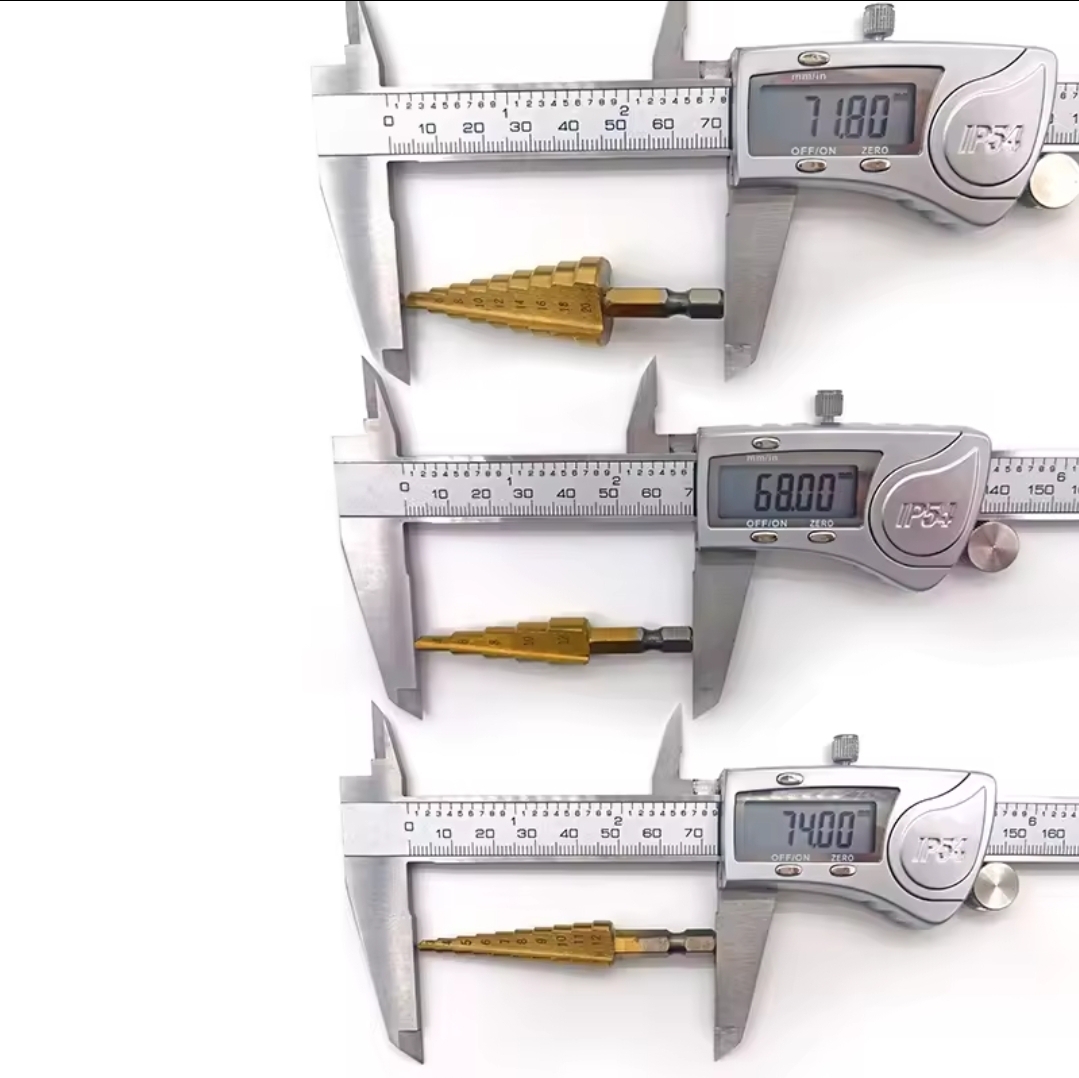 HSS Step Drill Bit Set | Titanium Coated Straight Groove | Hex Shank Hole Cutter | 3-12mm, 4-12mm, 4-20mm_img_2