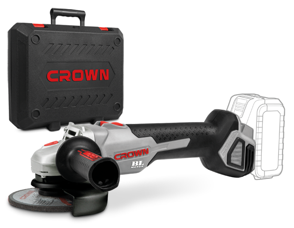 CROWN,CT23001,Cordless Angle Grinder, ( Battery & Charger Included ), 20V, 4.0Ah, 115mm - CT23001-115HX
