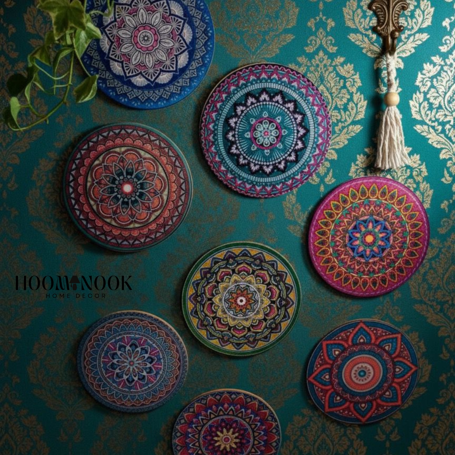 ☕ আধুনিক এথনিক-স্টাইল কোস্টার সেট (৮ পিস)