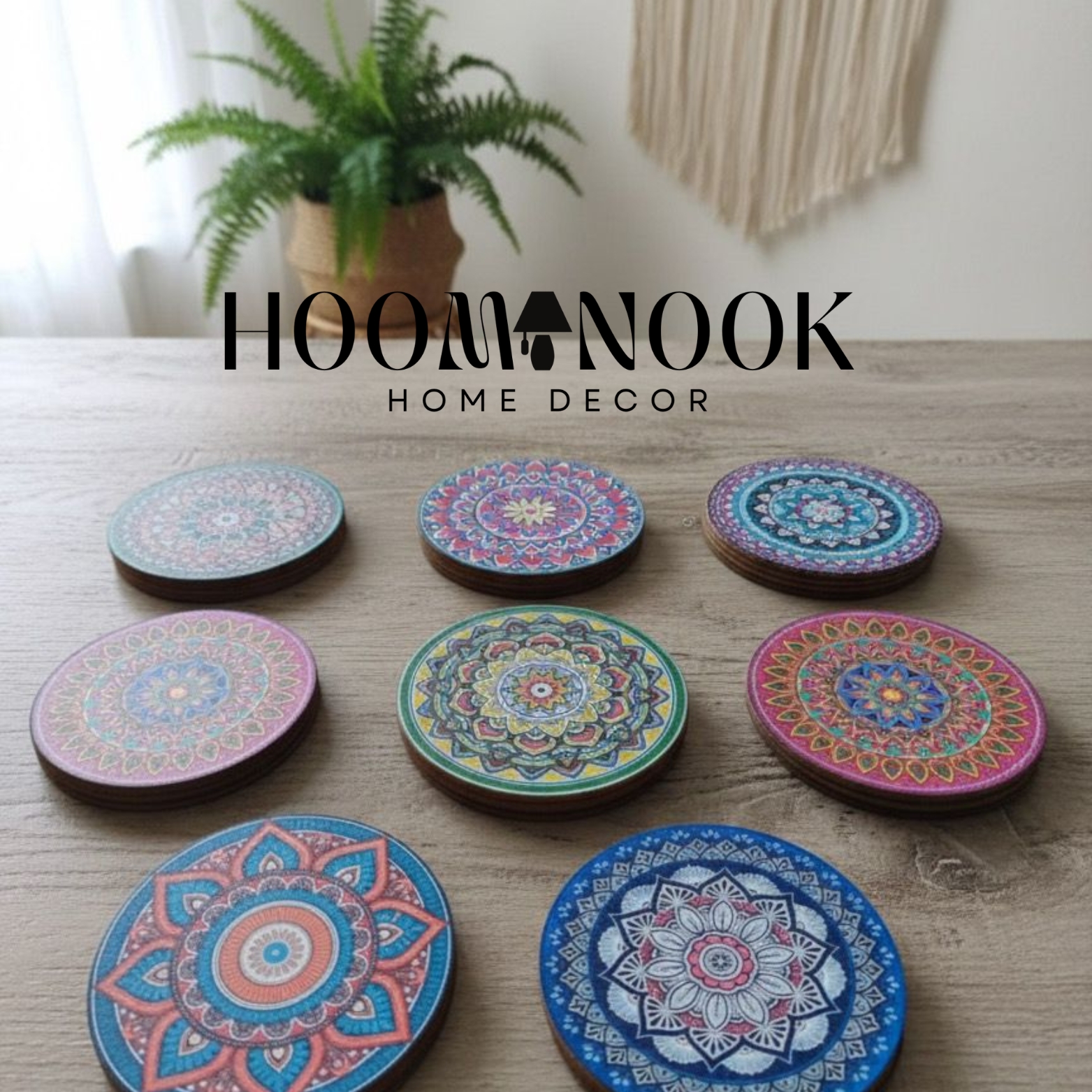 ☕ আধুনিক এথনিক-স্টাইল কোস্টার সেট (৮ পিস) - Image 3