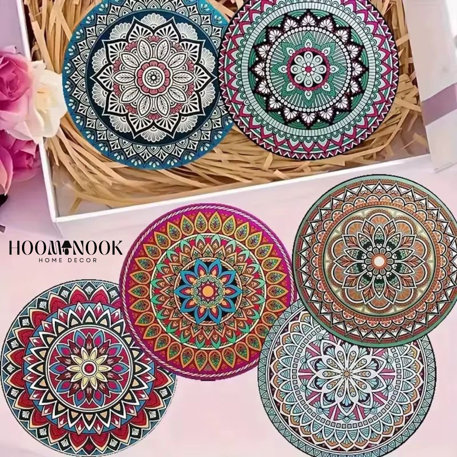 ☕ আধুনিক এথনিক-স্টাইল কোস্টার সেট (৮ পিস) - Image 4