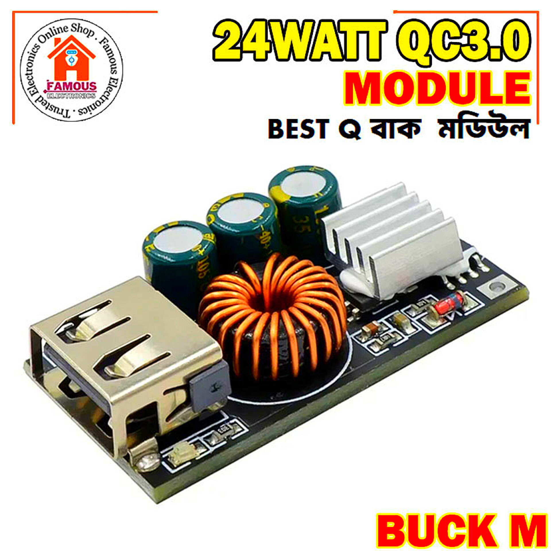 24W QC3.0 Fast Charger Step-Down Module buck converter | DC 5V–32V to USB for Mobile Phone Charging_img_5