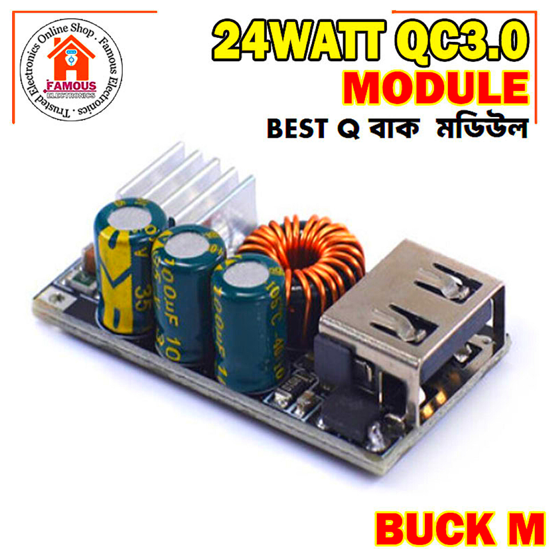 24W QC3.0 Fast Charger Step-Down Module buck converter | DC 5V–32V to USB for Mobile Phone Charging_img_6