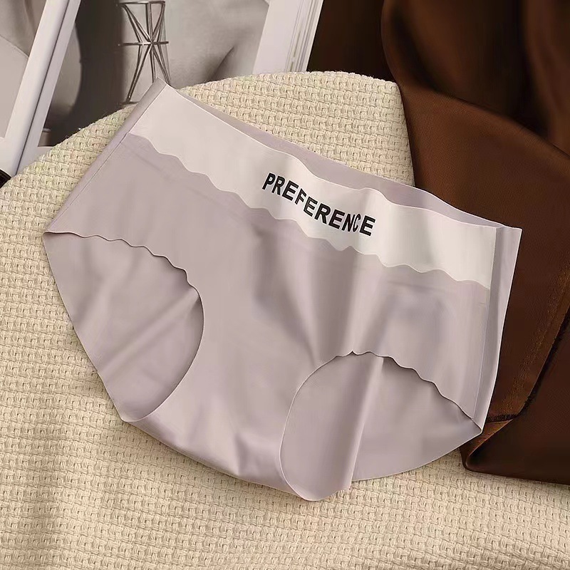 Seamless Thin Ice Silk Underpanties Soft Female Underwear Traceless Women's Panties Mid-rise Fashion Sports Intimates_img_7