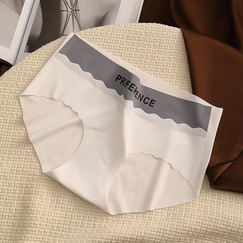 Seamless Thin Ice Silk Underpanties Soft Female Underwear Traceless Women's Panties Mid-rise Fashion Sports Intimates_img_8