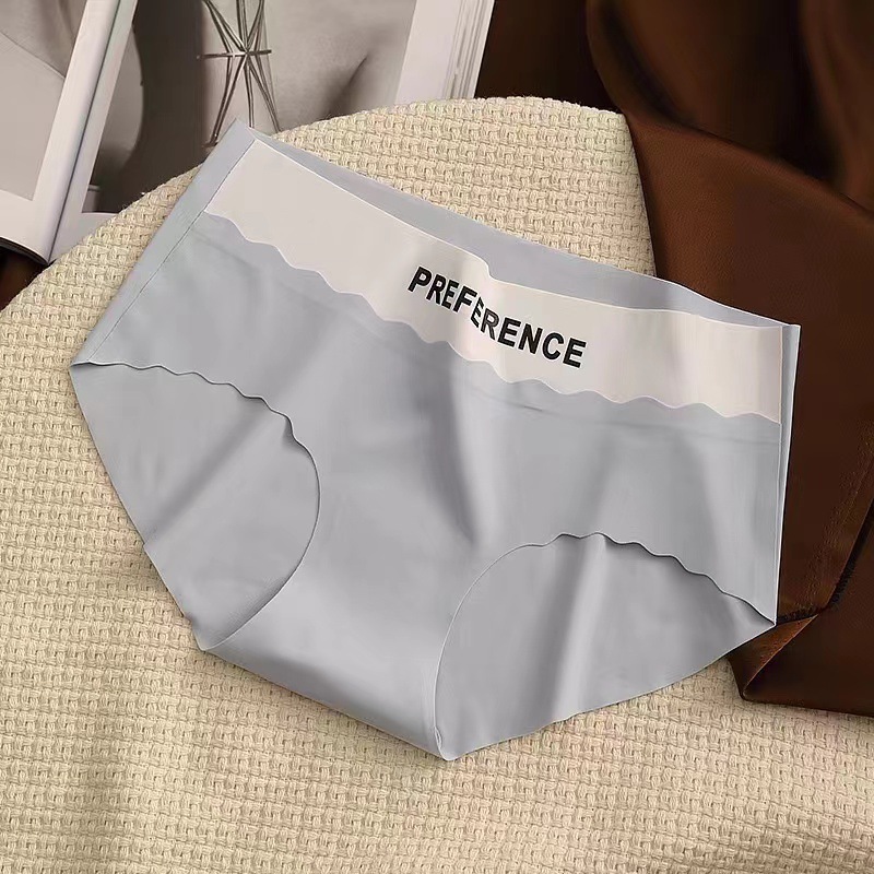 Seamless Thin Ice Silk Underpanties Soft Female Underwear Traceless Women's Panties Mid-rise Fashion Sports Intimates_img_9