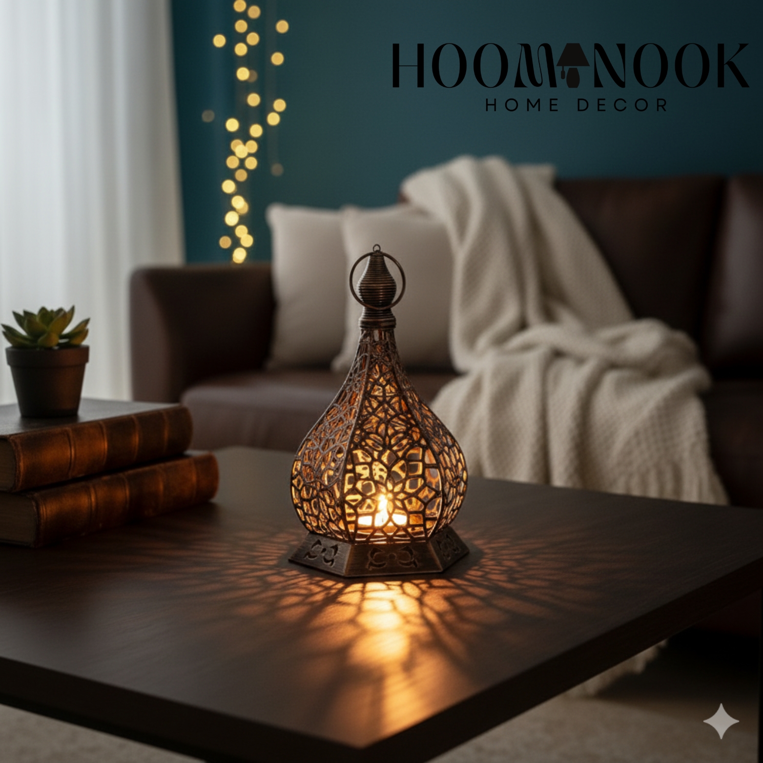 মরোক্কান মেটাল ক্যান্ডেল লণ্ঠন হোল্ডার ✨ - Image 3