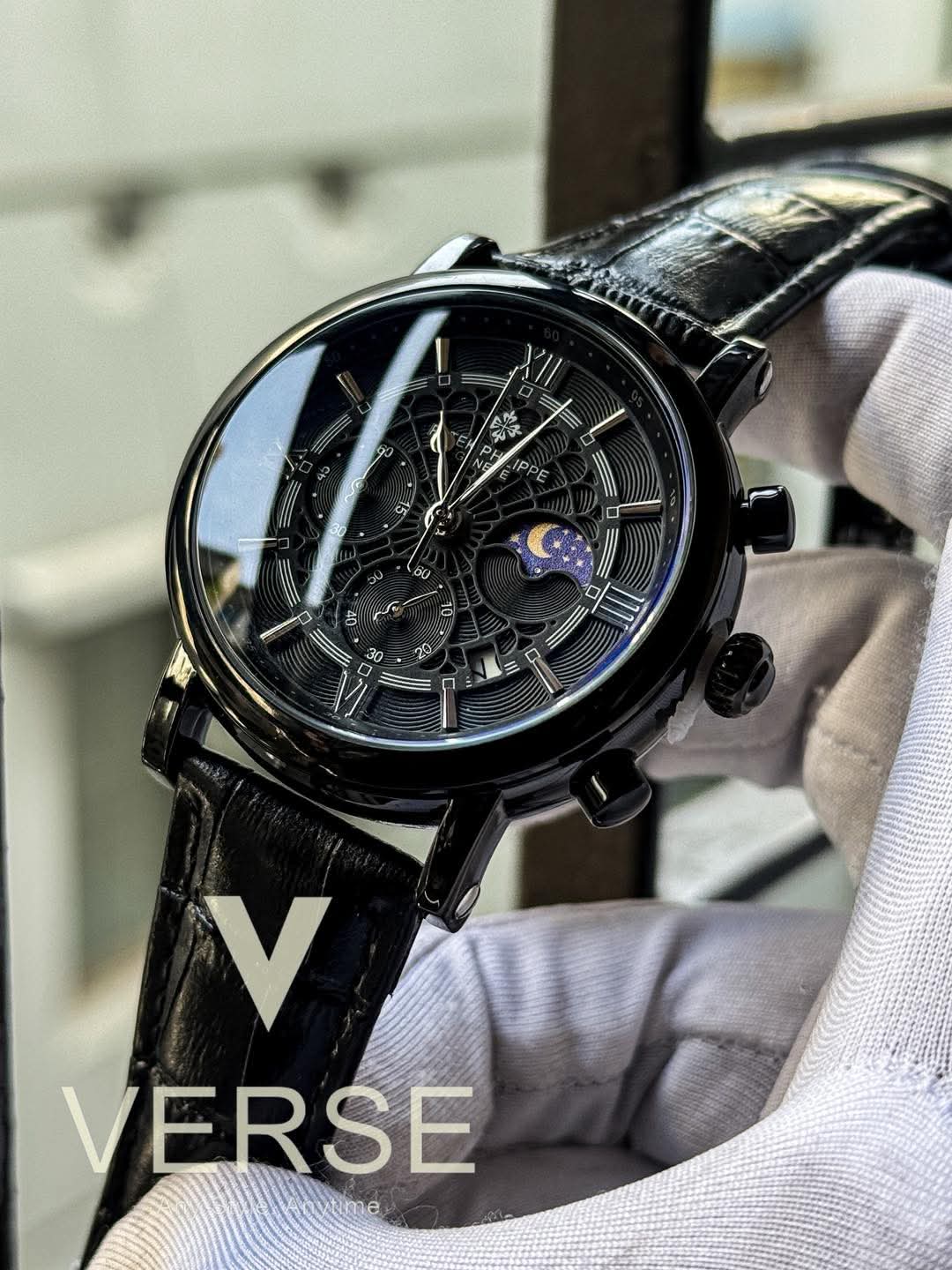 Patek full black spider dial