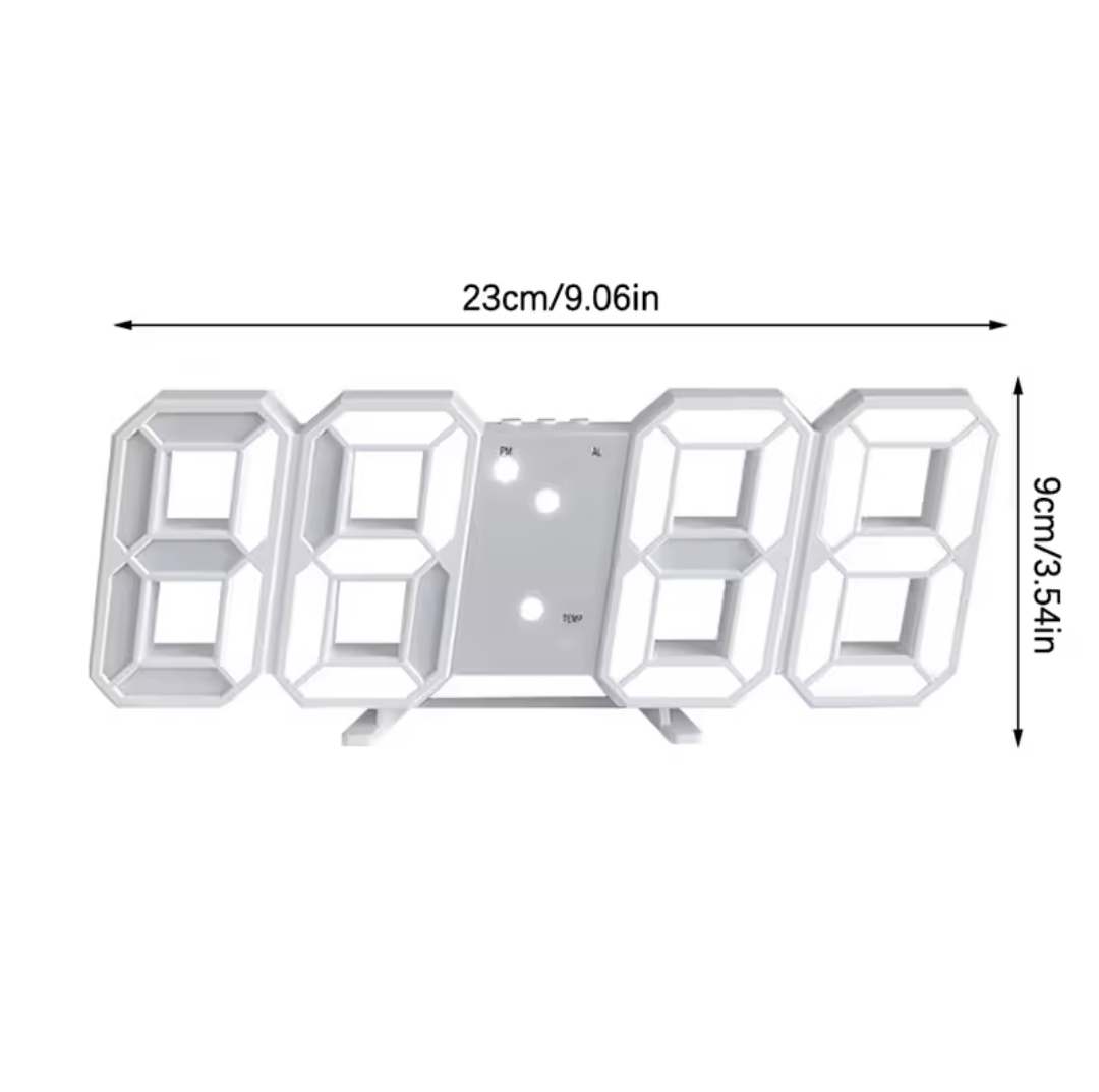 3D LED Digital Wall & Table Clock with Alarm, Date &  Temperature Display_img_1