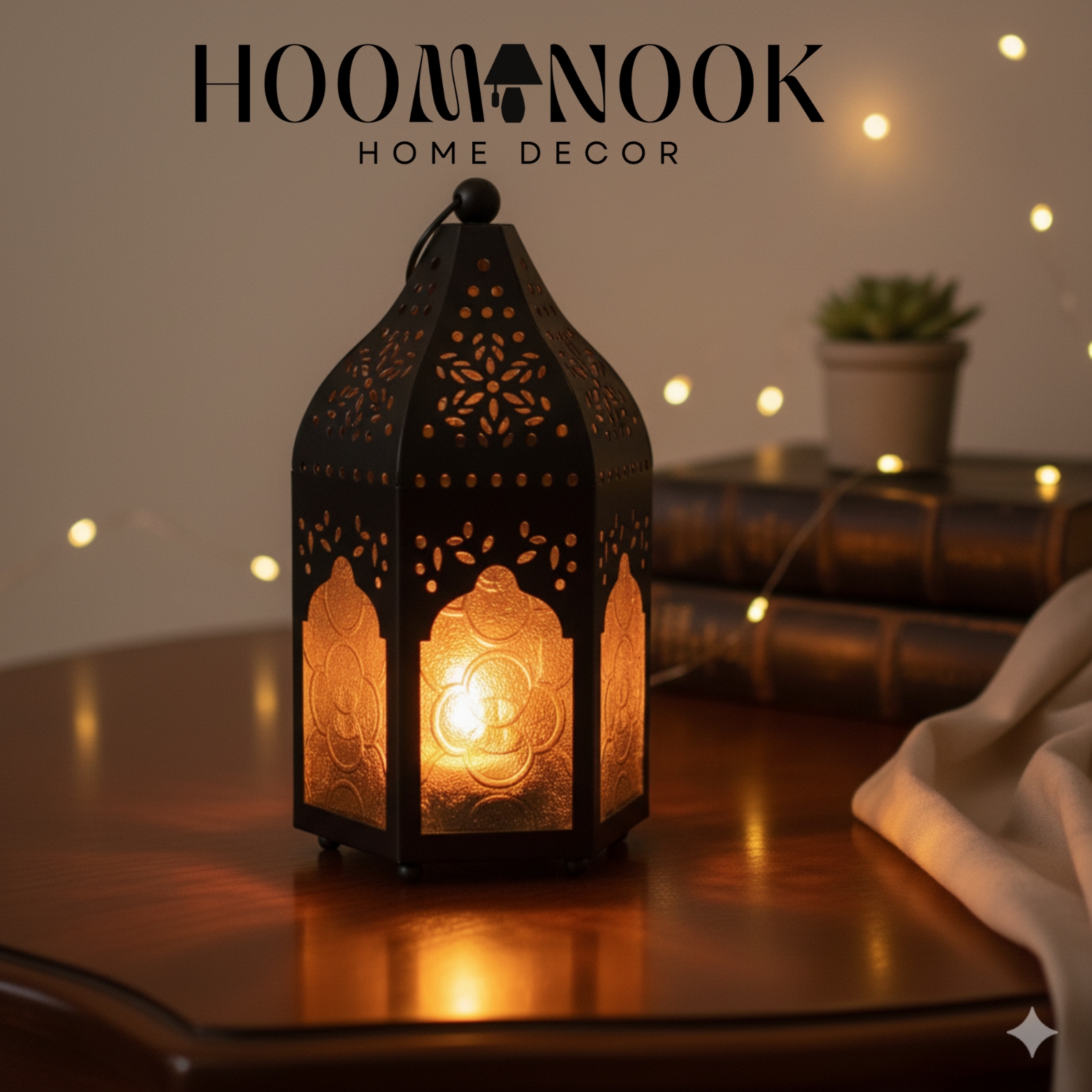 Iron Art Lantern: ক্লাসিক ব্ল্যাক ভিনটেজ ক্যান্ডেল হোল্ডার ✨