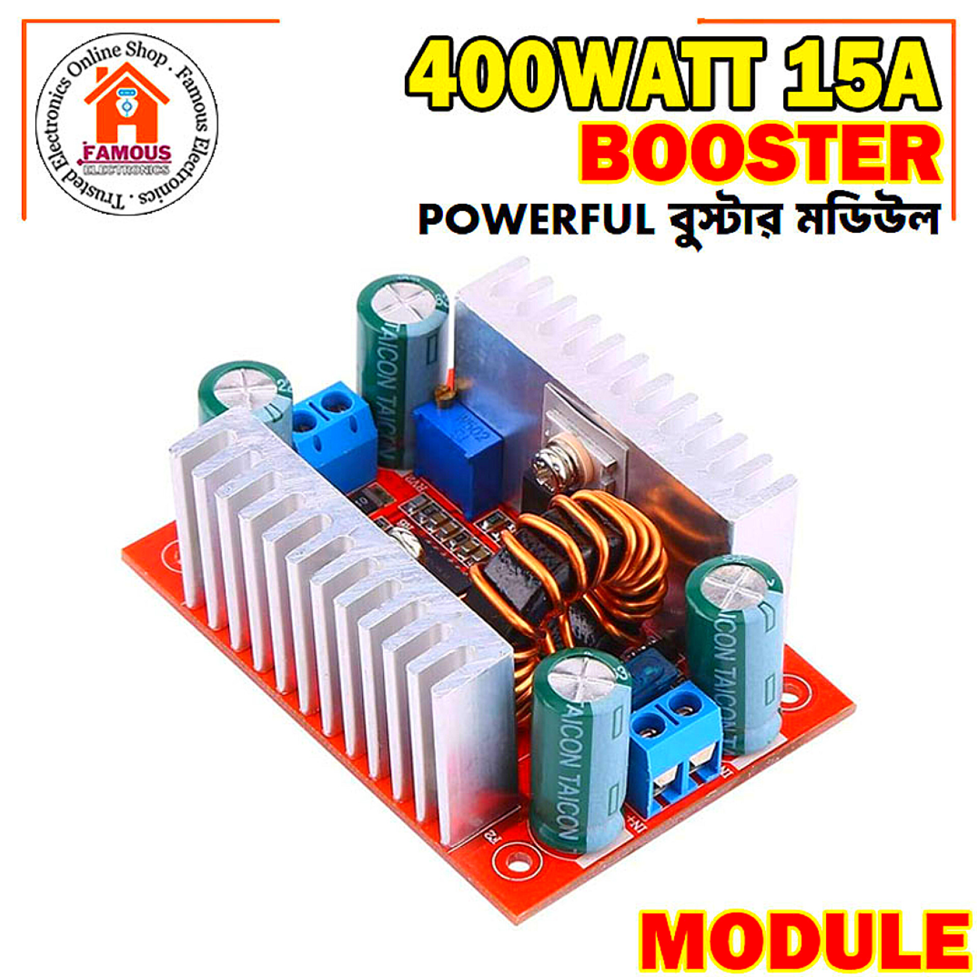 DC 400W 15A Step-Up Boost Converter Module | 8.5V–50V to 10V–60V Adjustable Power Supply | Constant Current LED Driver Charger_img_0