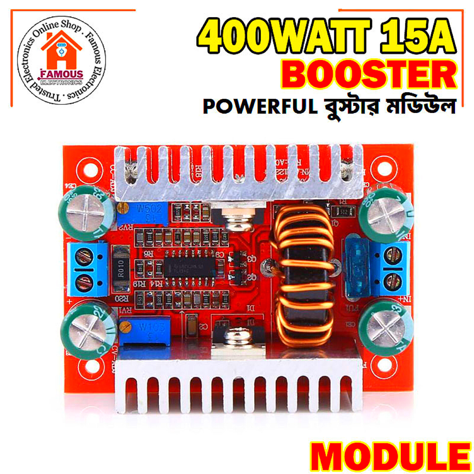 DC 400W 15A Step-Up Boost Converter Module | 8.5V–50V to 10V–60V Adjustable Power Supply | Constant Current LED Driver Charger_img_2
