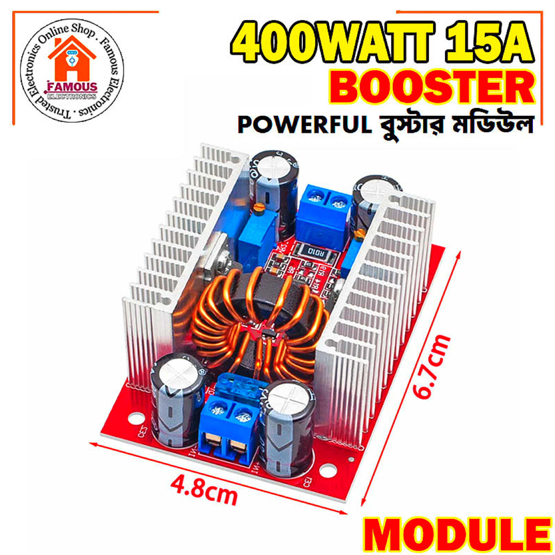 DC 400W 15A Step-Up Boost Converter Module | 8.5V–50V to 10V–60V Adjustable Power Supply | Constant Current LED Driver Charger_img_1