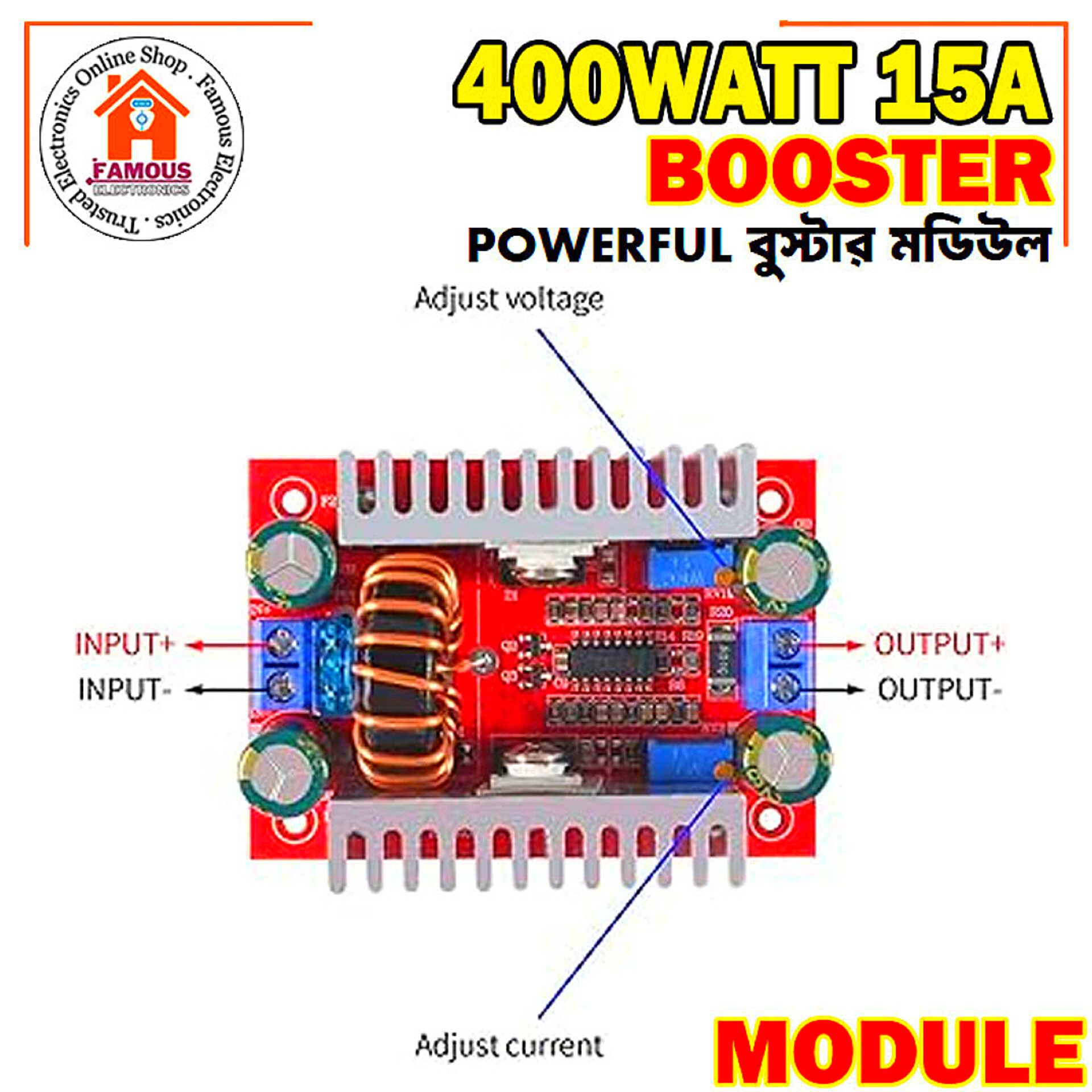 DC 400W 15A Step-Up Boost Converter Module | 8.5V–50V to 10V–60V Adjustable Power Supply | Constant Current LED Driver Charger_img_4