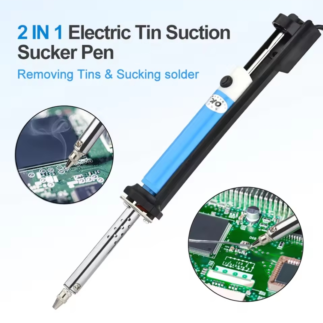 30W 2-in-1 Handheld Electric Soldering Iron & Desoldering Set | 110V/220V | High Quality Welding Vacuum Pump Tool (UK Plug)_img_2