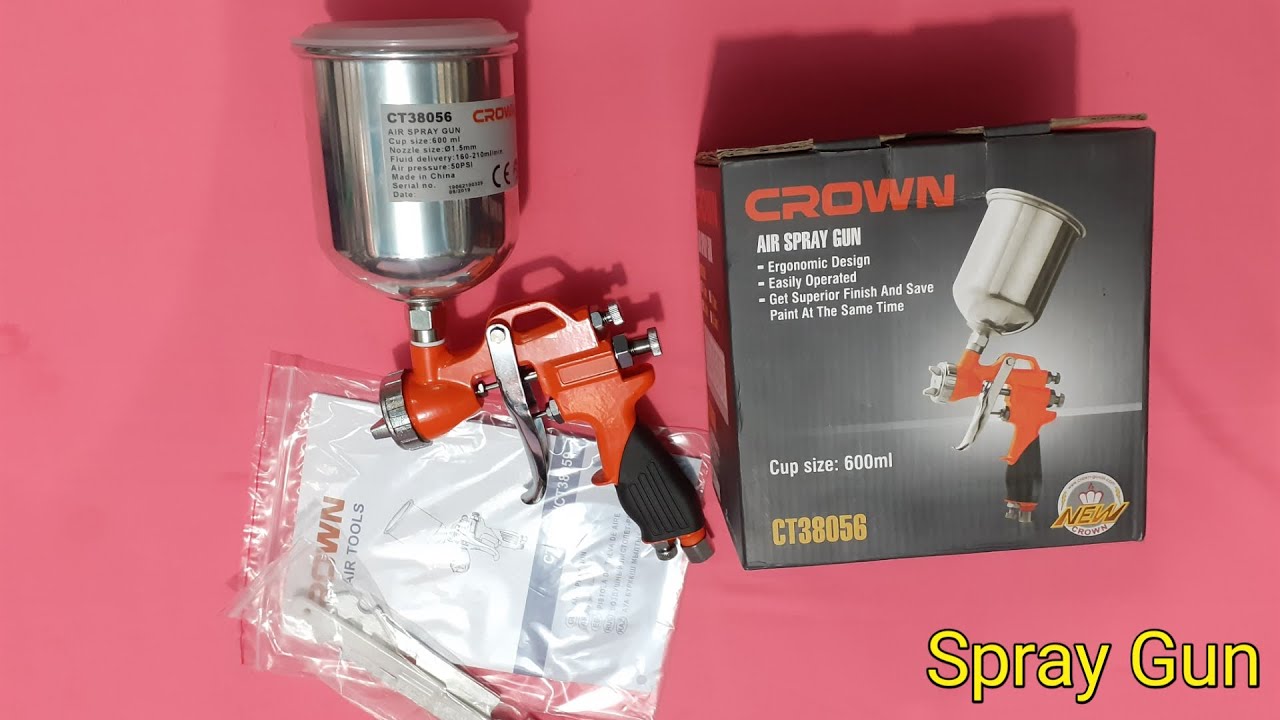 CROWN CT38056 Professional Air Spray Gun, 1.5mm, 220ml/min, 600ml; Model: CT38056_img_2