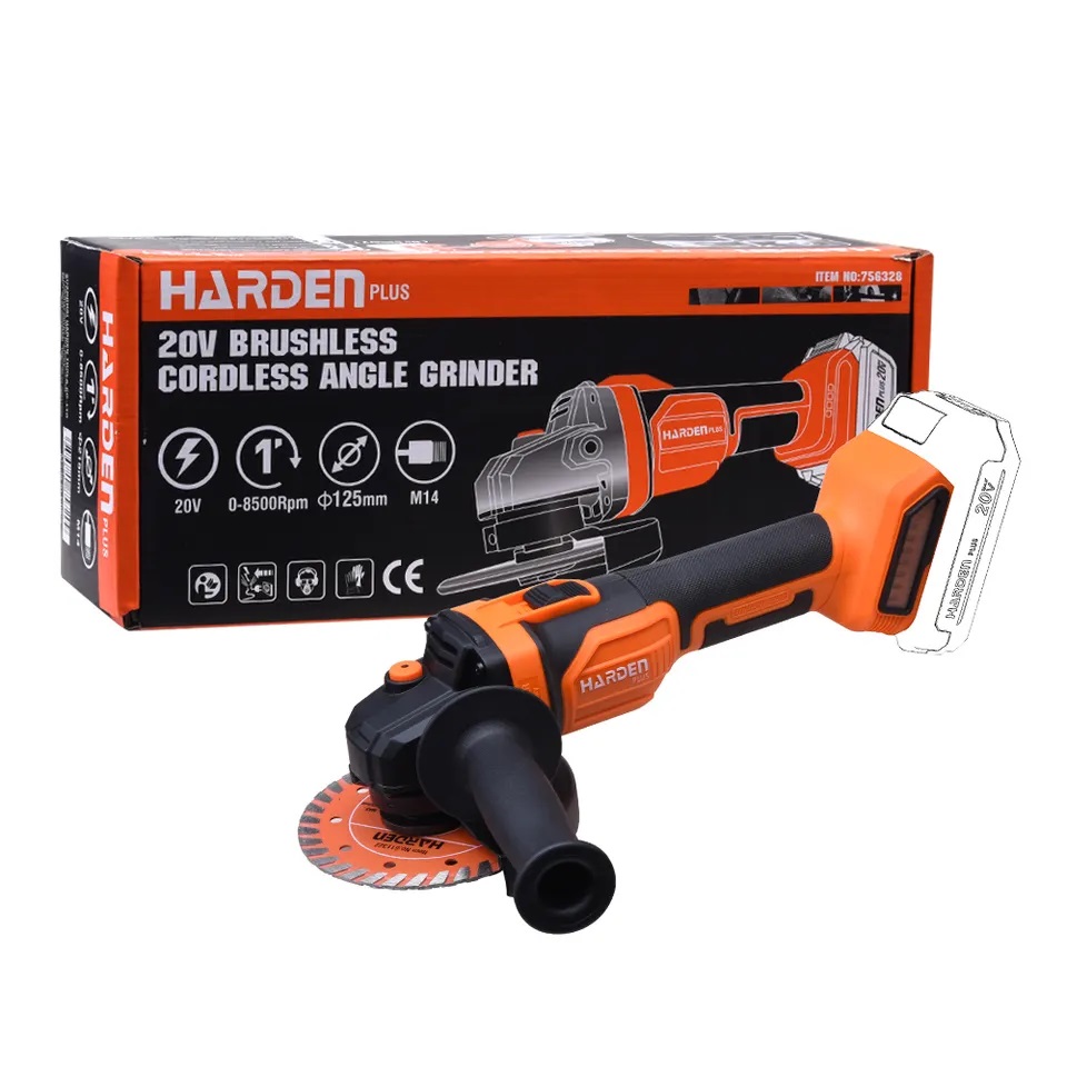 HARDEN 5" 20V Cordless Brushless Angle Grinder, 125mm, Tool Only (Battery & Charger Not Include) , 5000-8500 RPM , Digital Speed Control; Model: 756328_img_5
