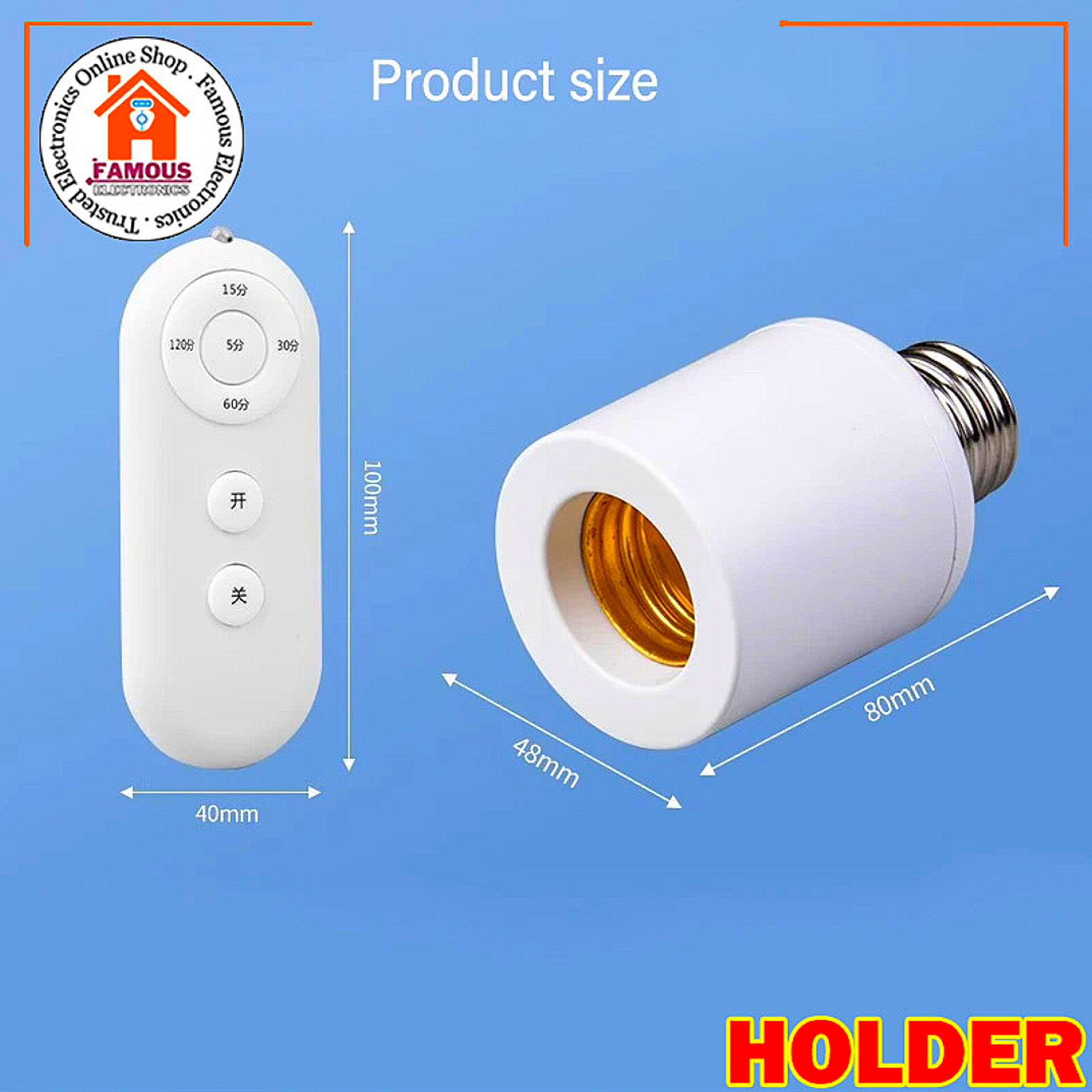 Holder B22 to E27 Smart Light Bulb Holder Base Wireless Control 40 feet Remote Timing Functiong_img_5
