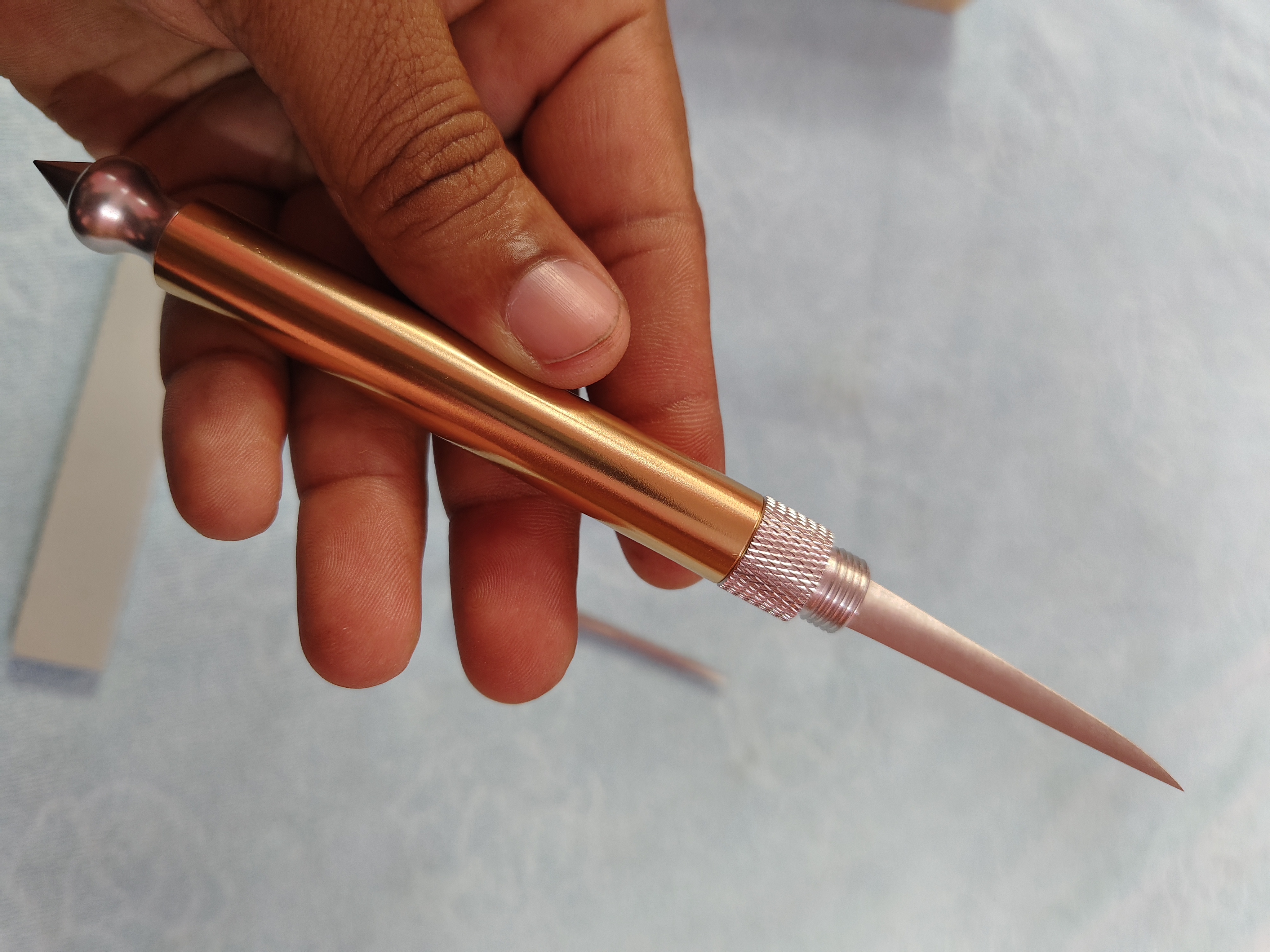 Food Thai style carving knife main knife single chef carved fruit sharp stainless steel knife double pointed knife_img_1