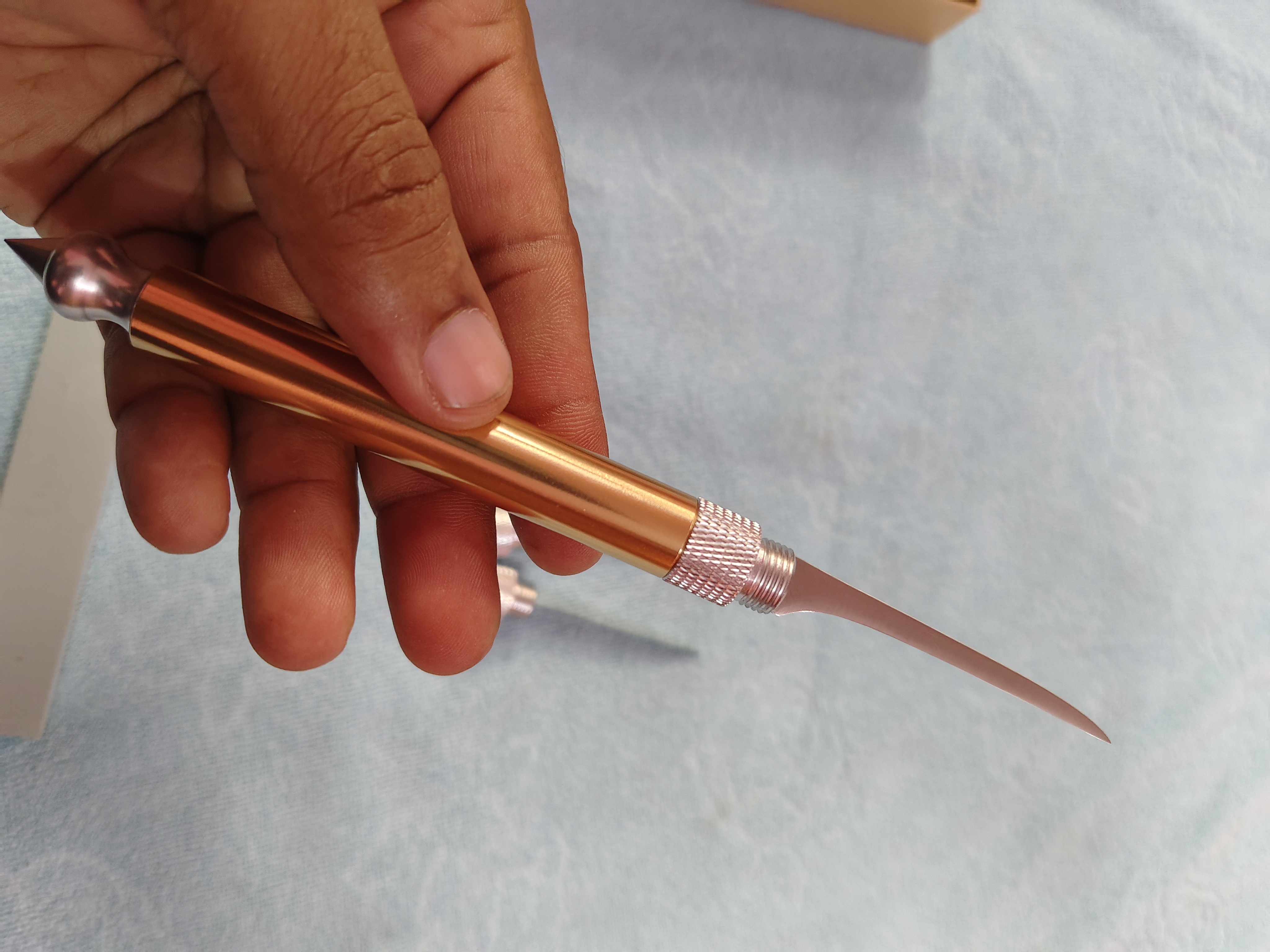 Food Thai style carving knife main knife single chef carved fruit sharp stainless steel knife double pointed knife_img_2