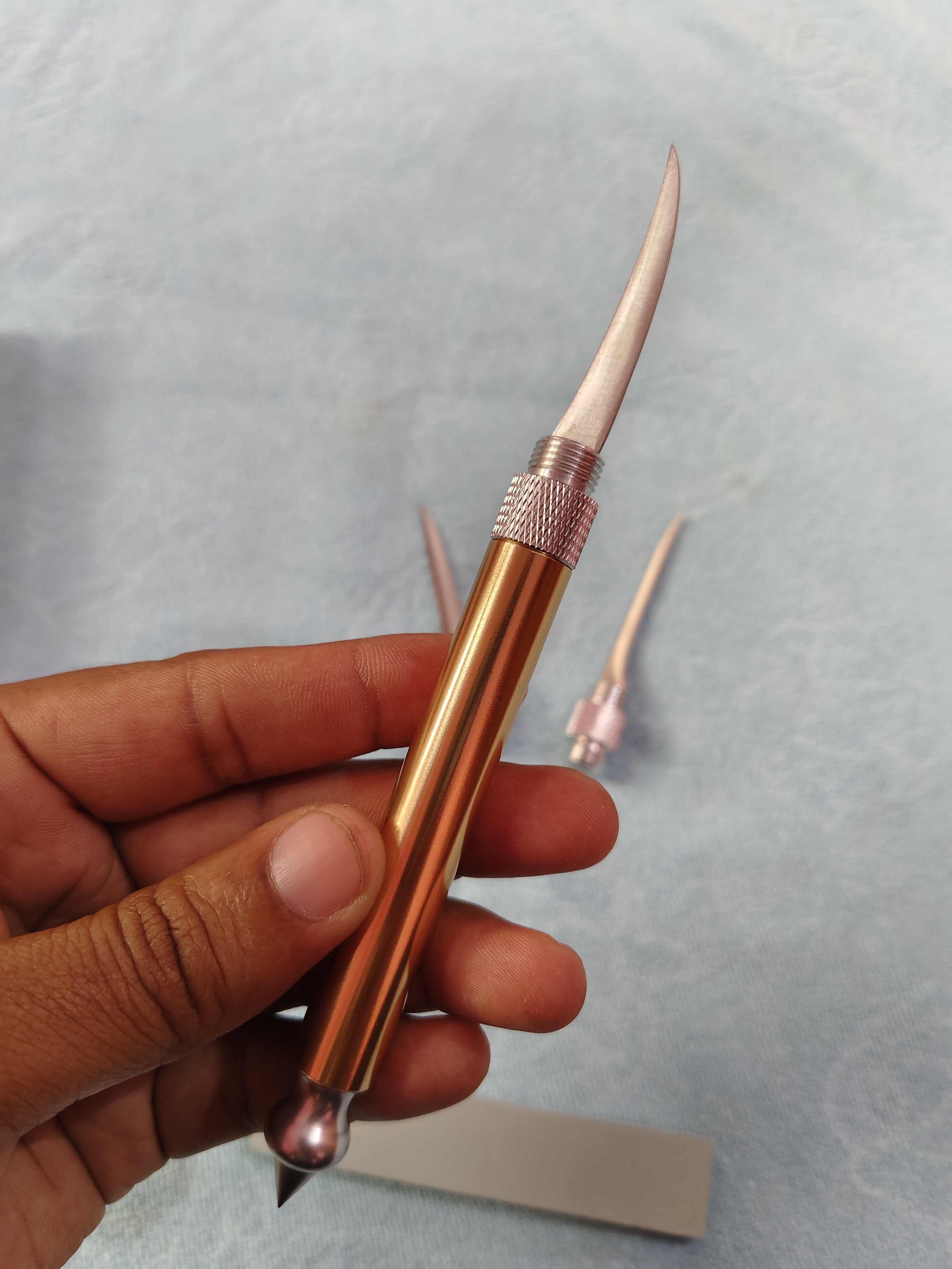 Food Thai style carving knife main knife single chef carved fruit sharp stainless steel knife double pointed knife_img_3