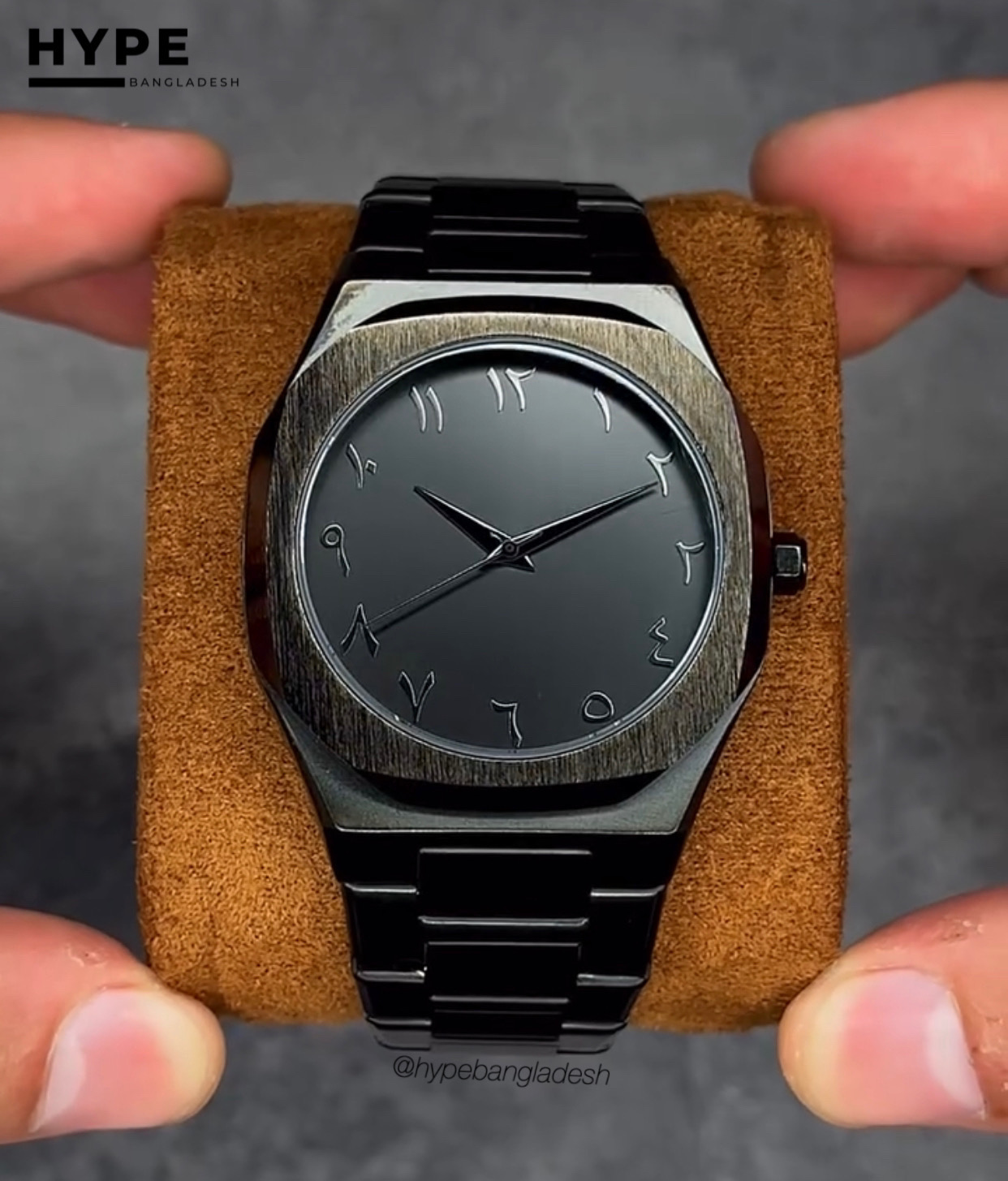 Arabic Dial Bestwin Stainless Steel heavyweight Watch (ALL BLACK)_img_1