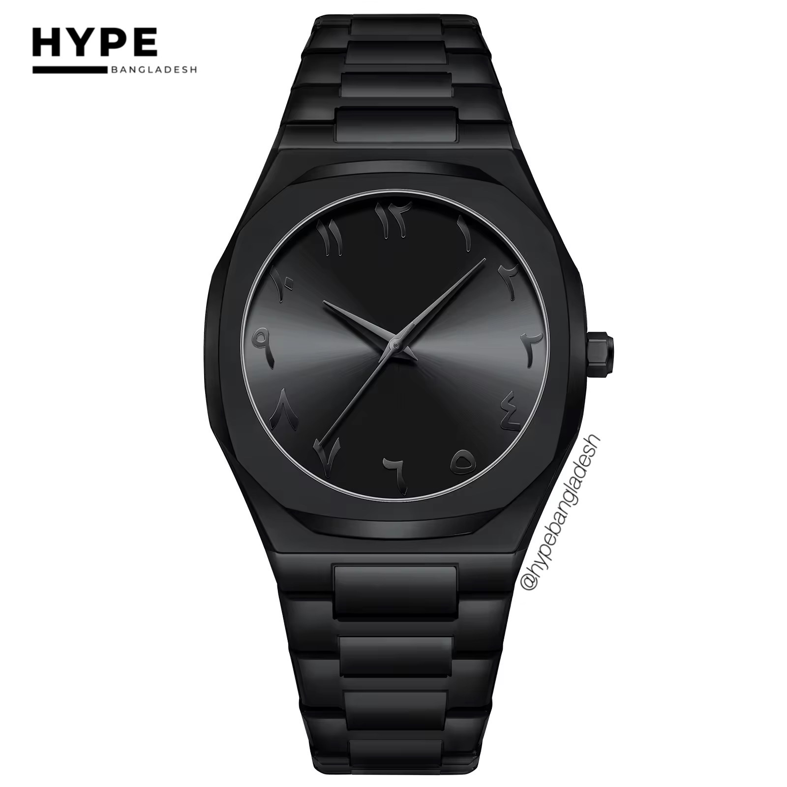 Arabic Dial Bestwin Stainless Steel heavyweight Watch (ALL BLACK)_img_0