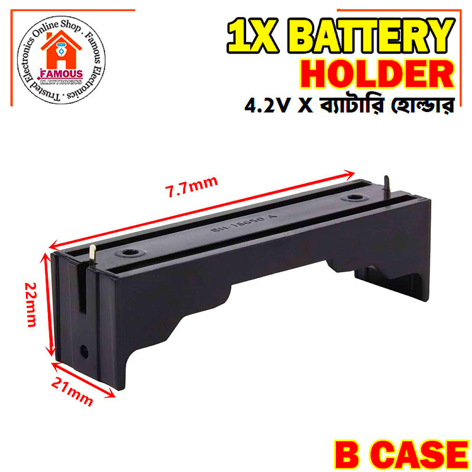 1X 18650 Battery Case Holder Bracket Storage Holder 1 Cell_img_4