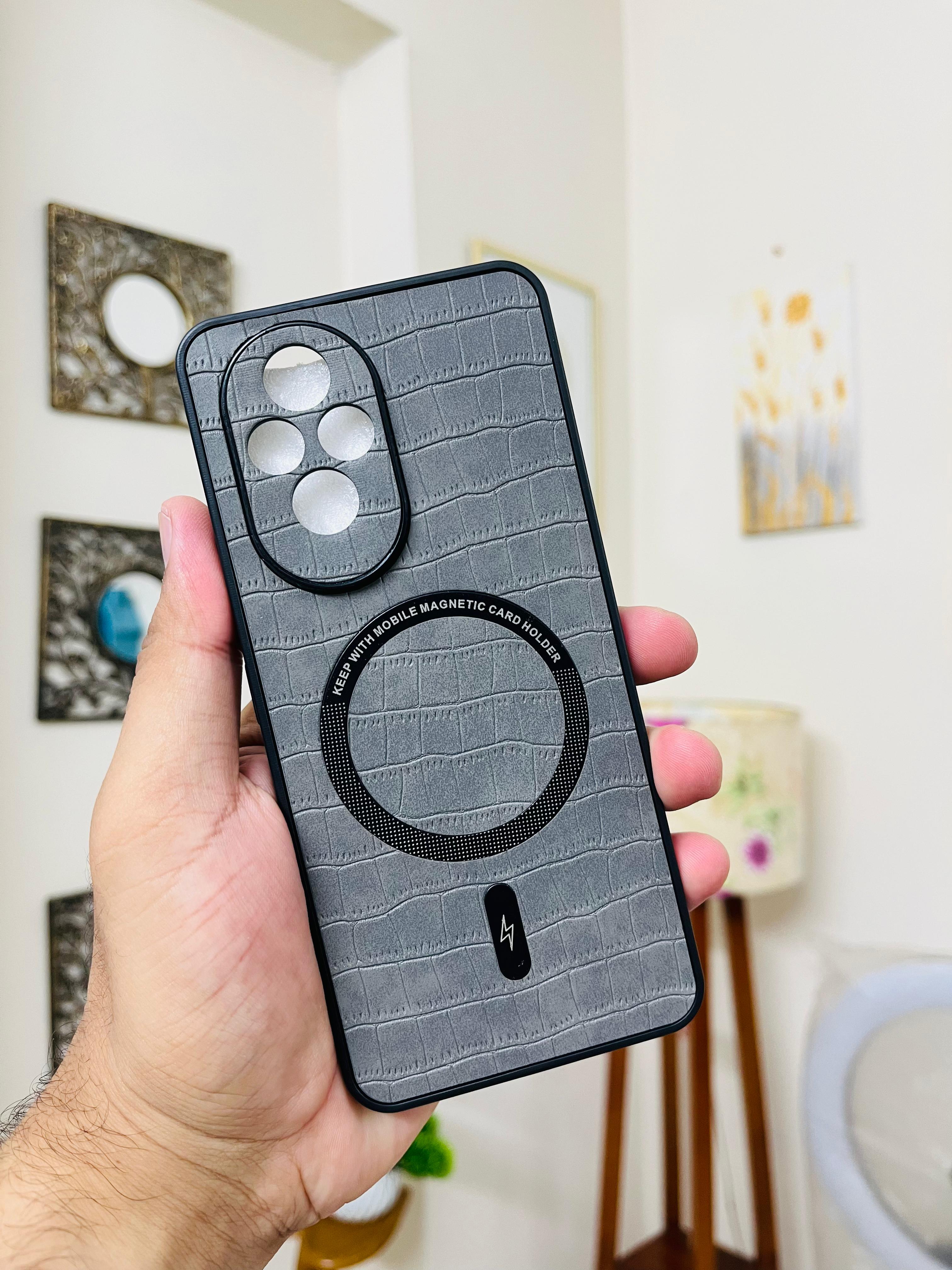 Honor 200 Back Cover Leather Finished With Magsafe Working Phone Case