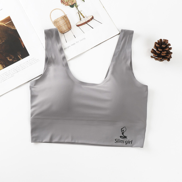 Women‘s Ice Silk Seamless Bra Sports Push Up Underwear Transparent Mesh GathersBralette Plus Size Comfortable Elastic Bralette_img_12