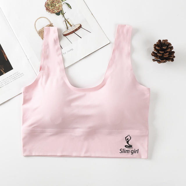 Women‘s Ice Silk Seamless Bra Sports Push Up Underwear Transparent Mesh GathersBralette Plus Size Comfortable Elastic Bralette_img_13