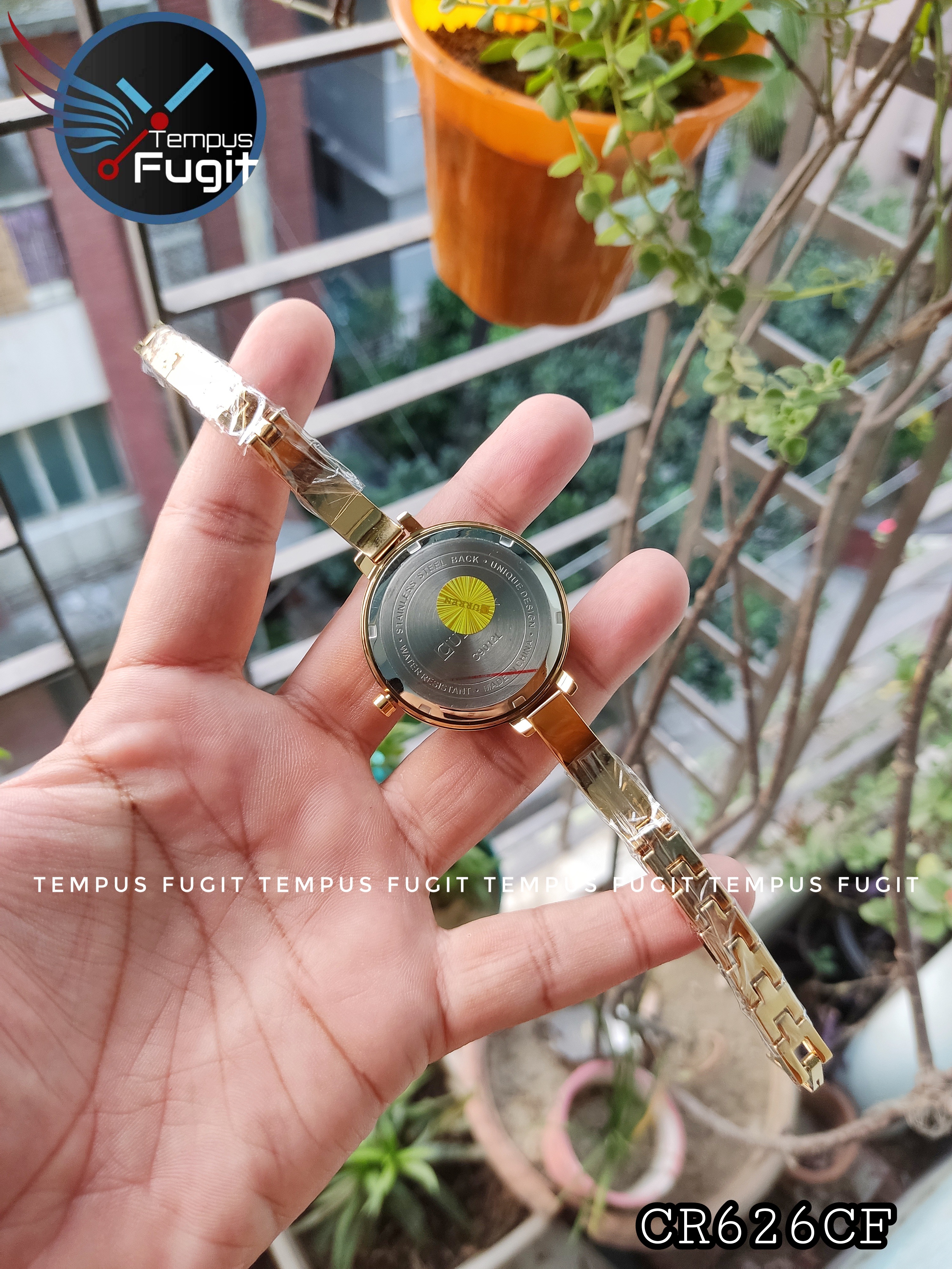 Curren 9012 Ladies Chain Watch- Golden Dial- Golden Bezel- Golden Bracelet+Chain- TF Code CR626CF_img_7