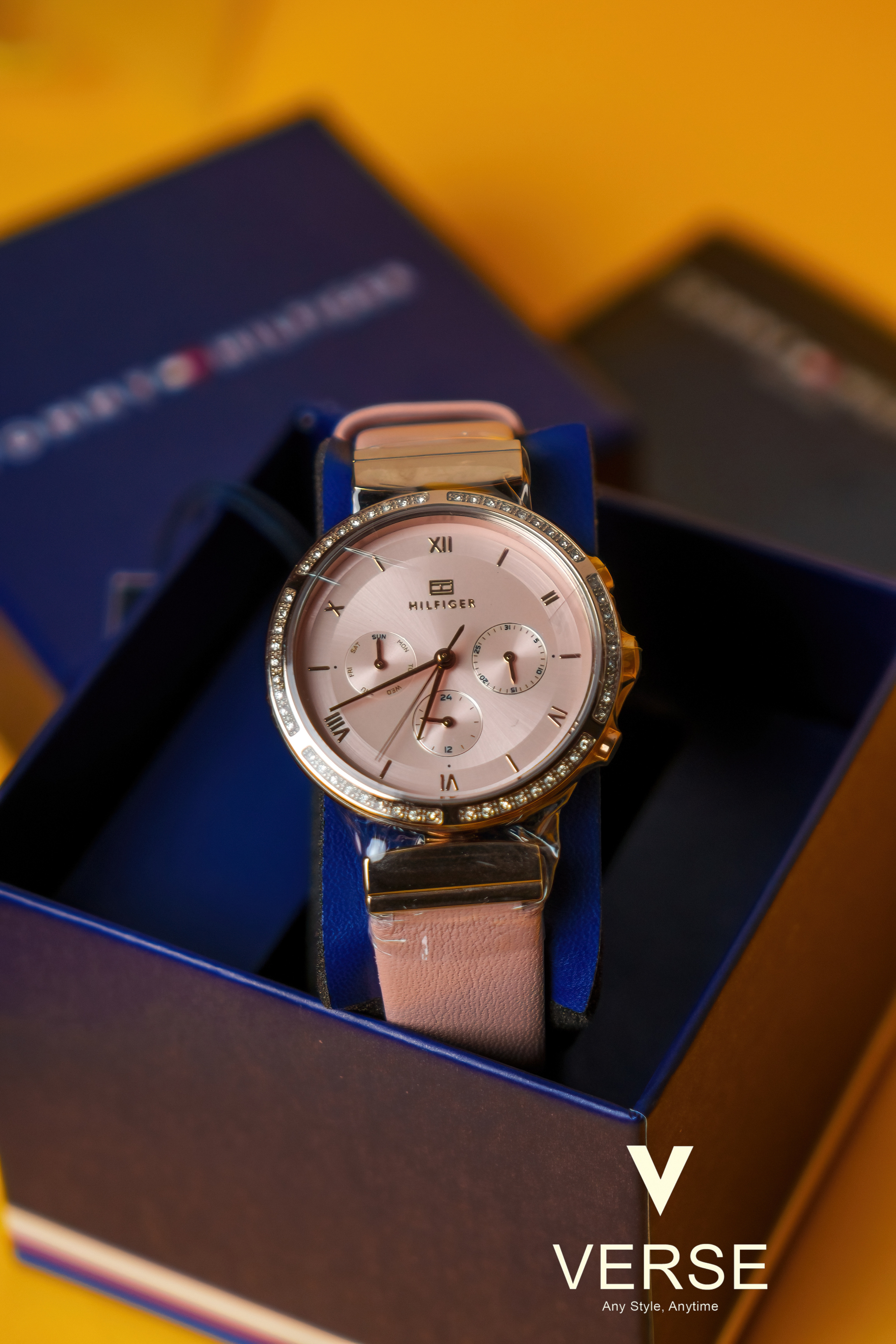 Tommy Hilfiger Luna 1782395 Women’s 38 mm Rose‑Gold & Pink Leather Watch_img_1