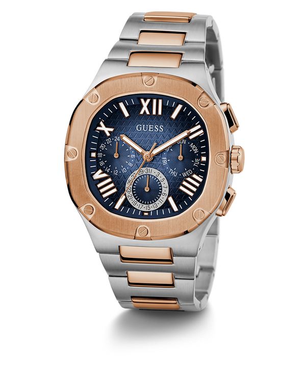 GUESS Headline GW0572G4 Men’s 42 mm Two-Tone Square Chronograph Watch – Blue Dial_img_1