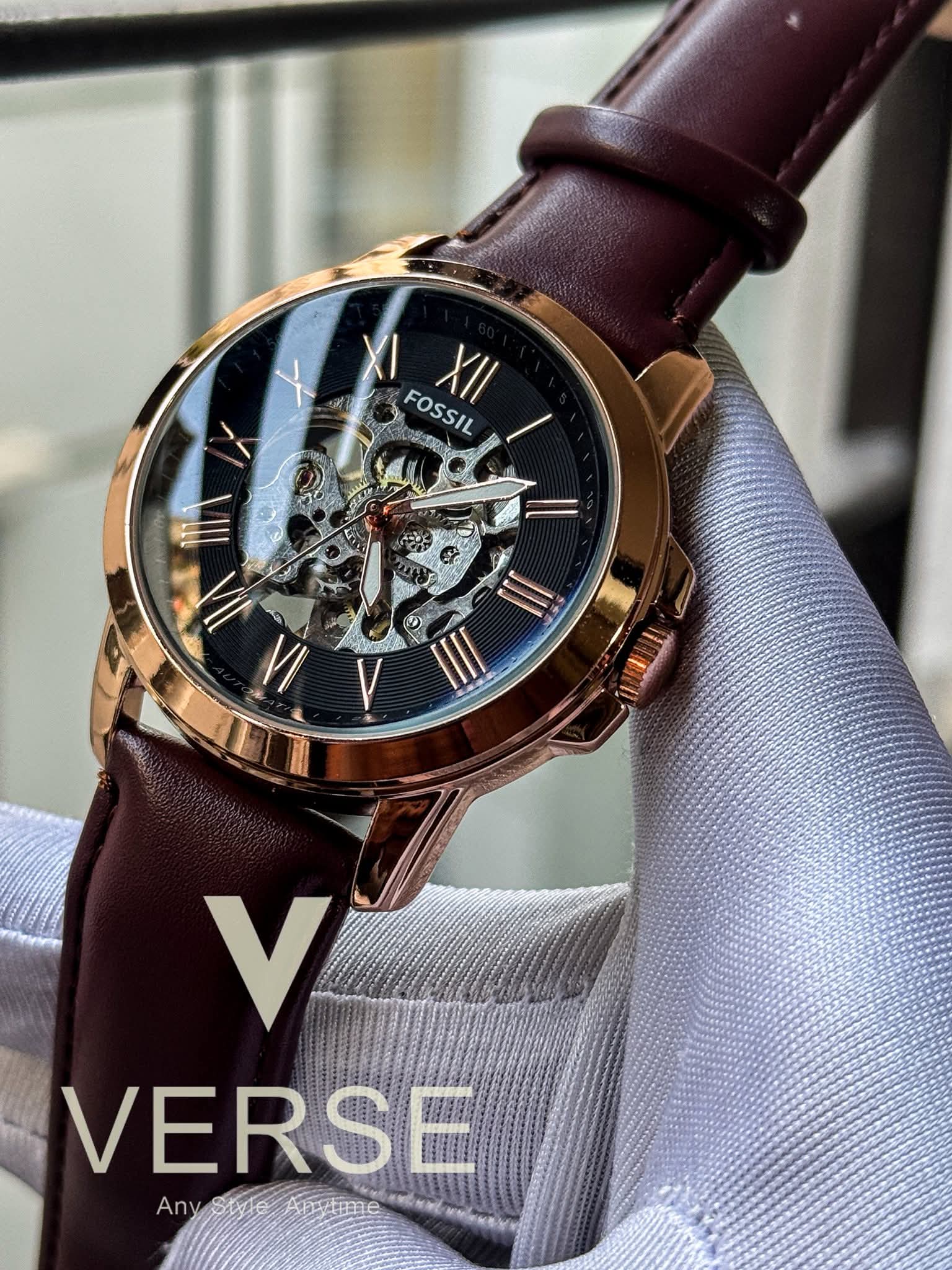 Fossil Grant Automatic RG Case Brown Belt