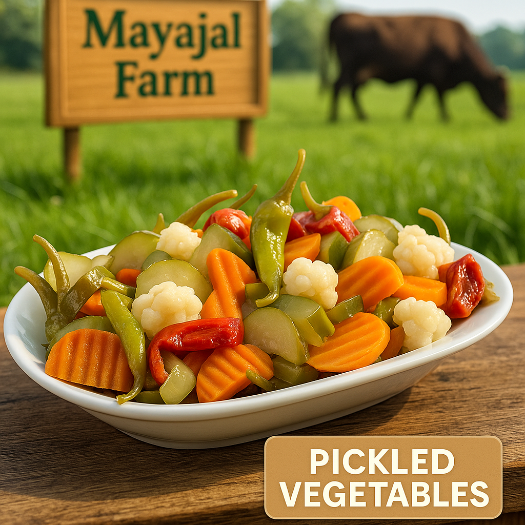 Arabic mixed pickled vegetables.