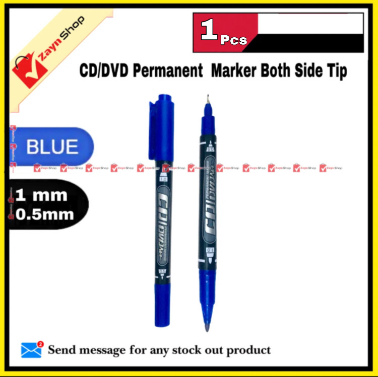 GXIN Permanent Marker Both side Tip (0.5mm and 1 mm ) CD/DVD Marker 1pcs Black / Blue / Red / Green_img_2