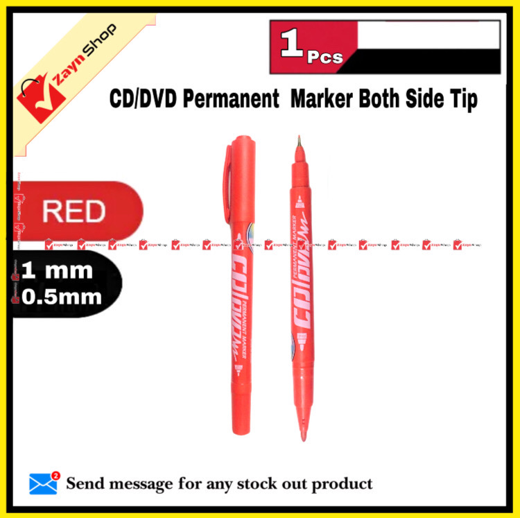 GXIN Permanent Marker Both side Tip (0.5mm and 1 mm ) CD/DVD Marker 1pcs Black / Blue / Red / Green_img_4