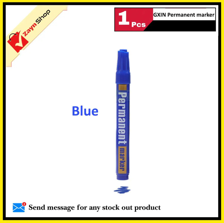 GXIN Permanent Marker Writes on Metal, Plastic, Glass And Wood Black Blue Red Green 1pcs_img_2