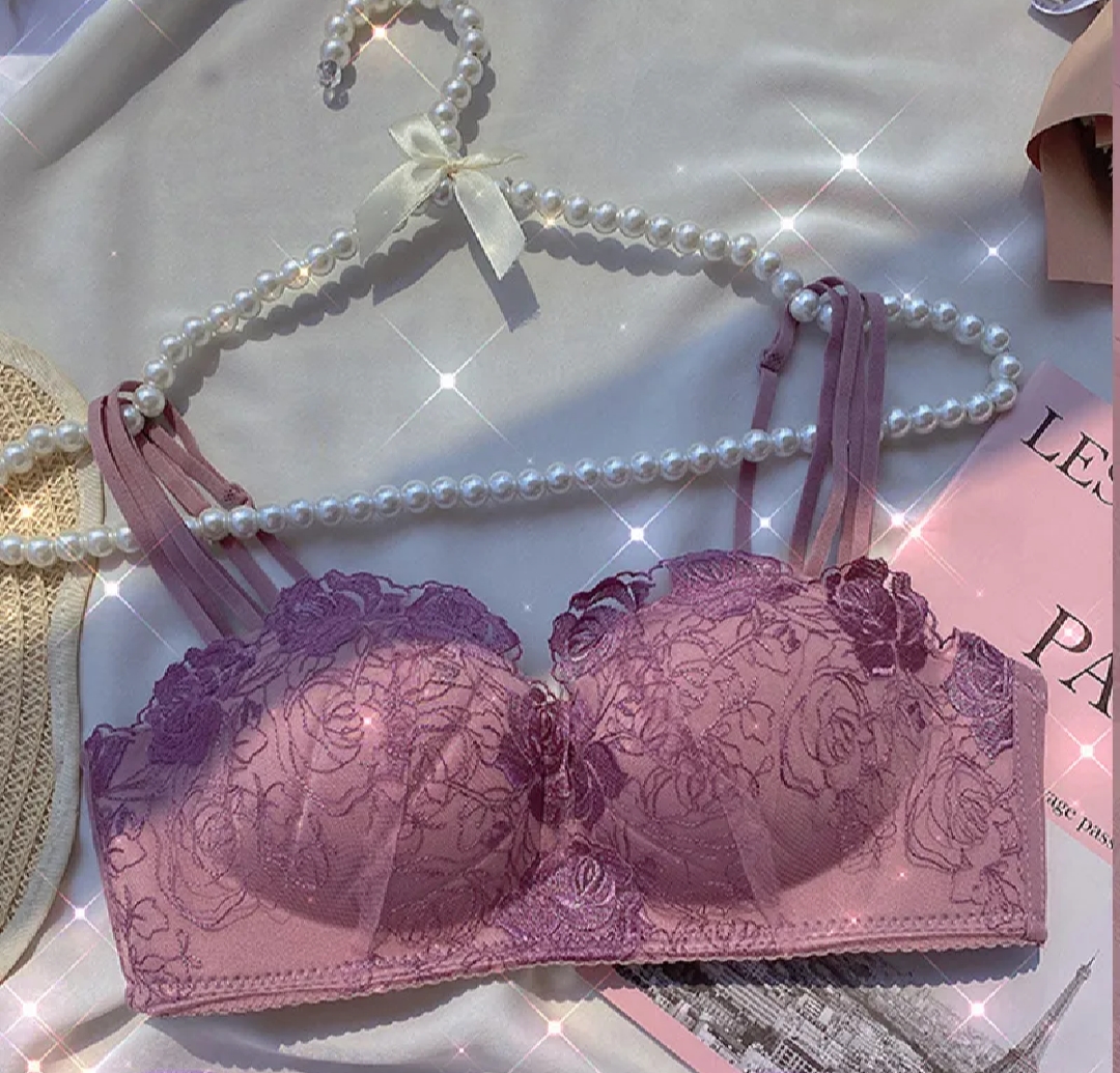 High quality bra gathered bra lace bra wrapped chest plus size seamless bra gather soft bra padded bra bras for women push up light basic bra_img_2