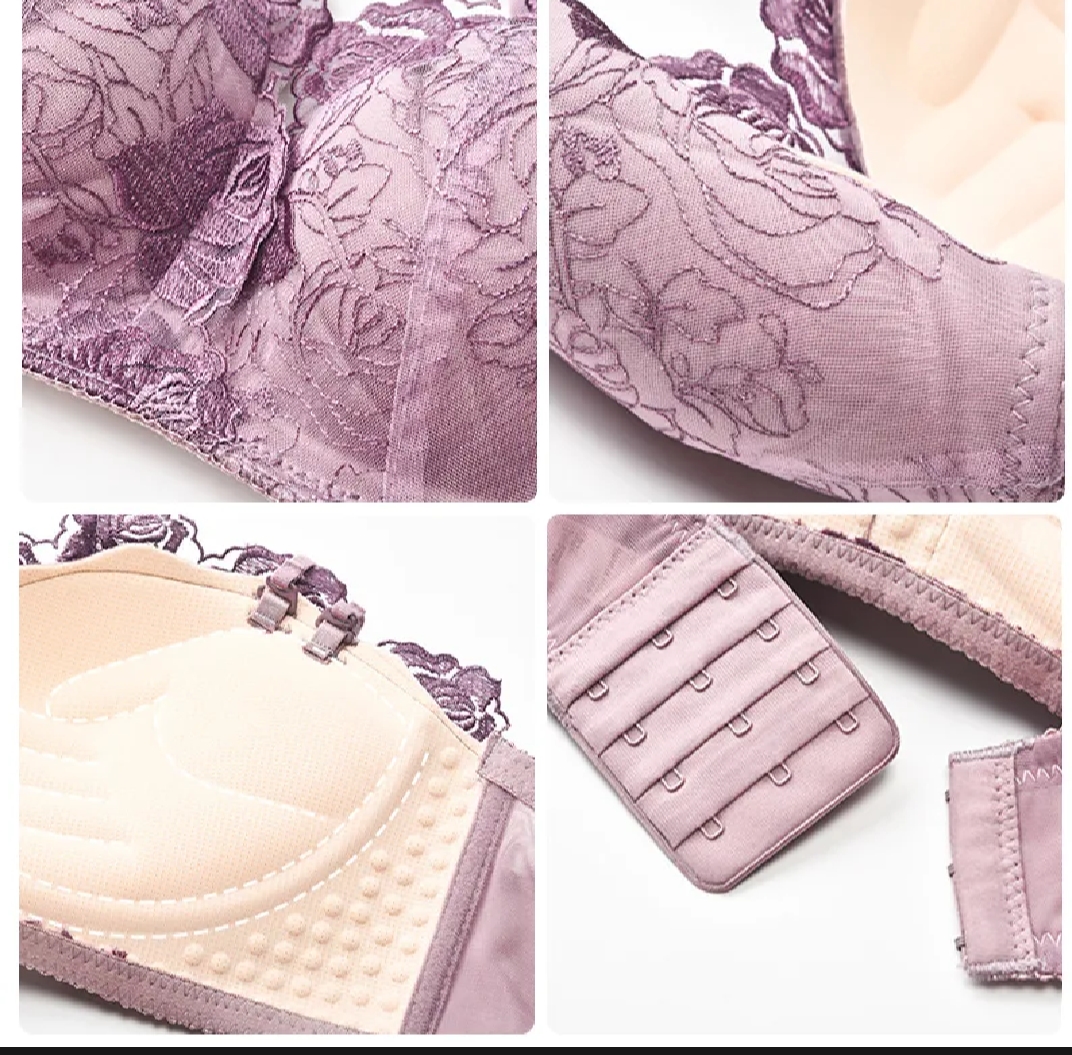 High quality bra gathered bra lace bra wrapped chest plus size seamless bra gather soft bra padded bra bras for women push up light basic bra_img_3