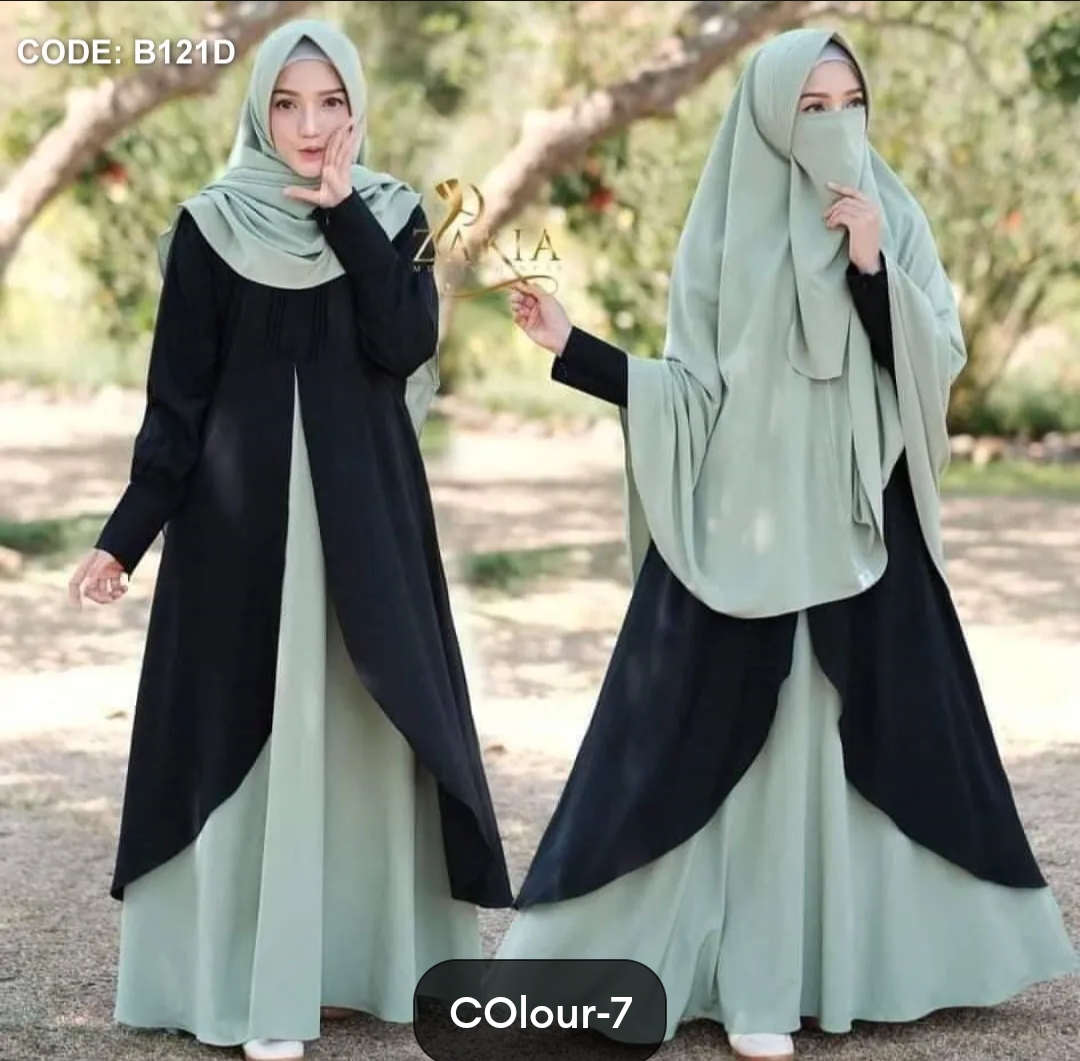 মালয়েশিয়ান বোরকা-১ ডুবাই চেরি কাপড় হিজাব, নিকাবসহ ফুলসেট_img_1