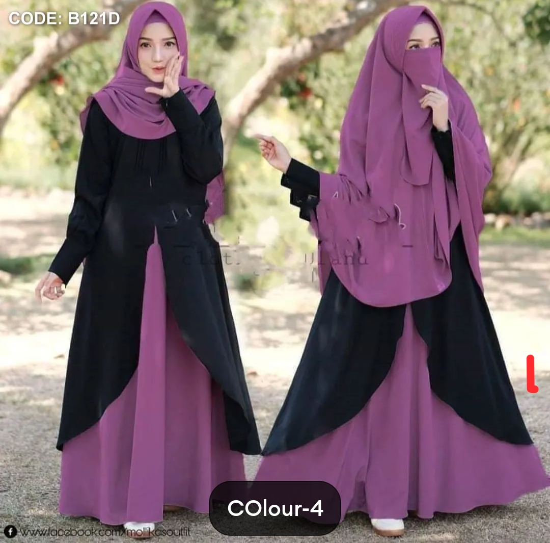 মালয়েশিয়ান বোরকা-১ ডুবাই চেরি কাপড় হিজাব, নিকাবসহ ফুলসেট_img_3